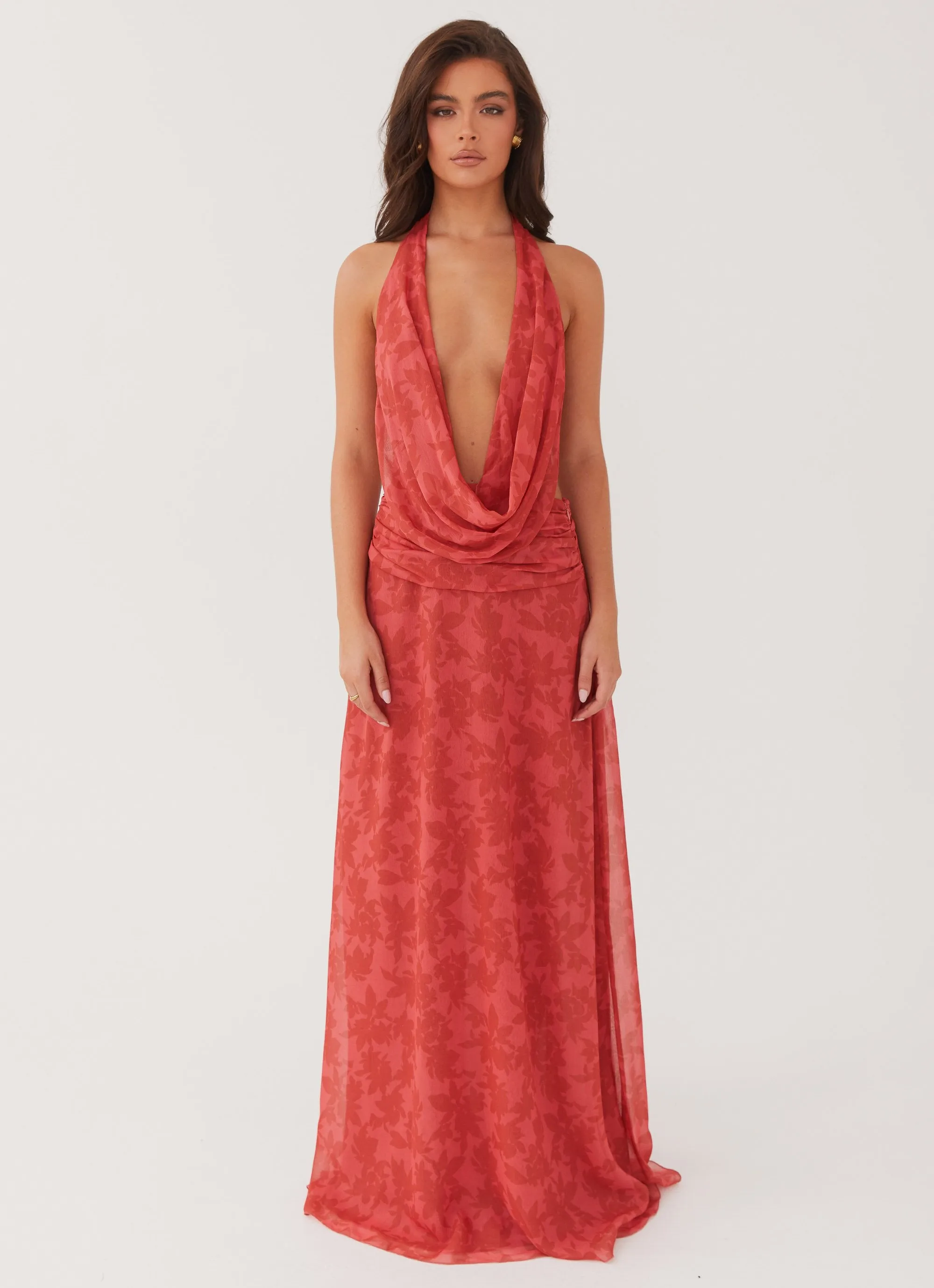 Elysia Chiffon Maxi Dress - Red Dahlia sold by Peppermayo product image thumbnail 2