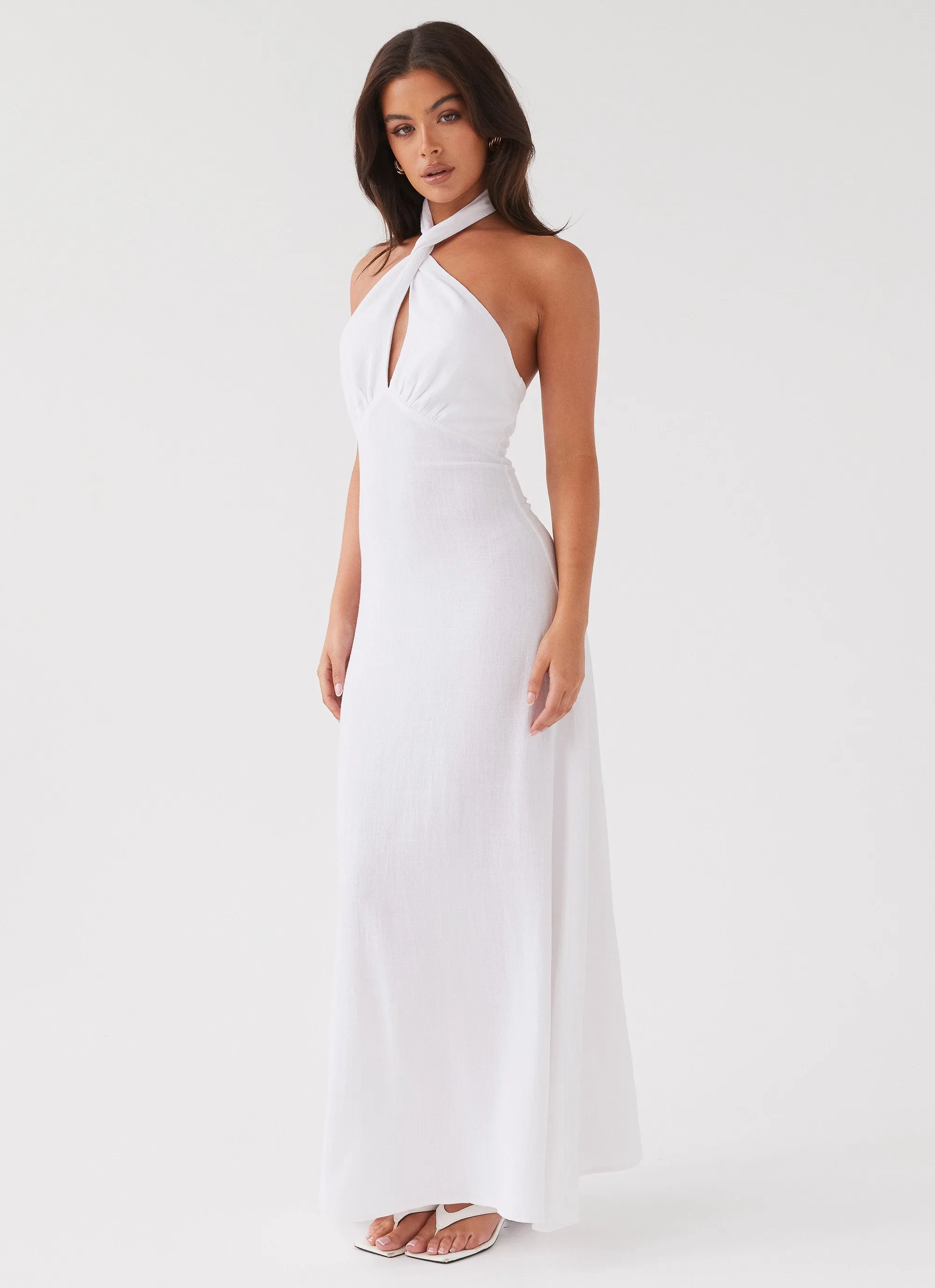 Adrienne Linen Maxi Dress - White sold by Peppermayo product image thumbnail 3