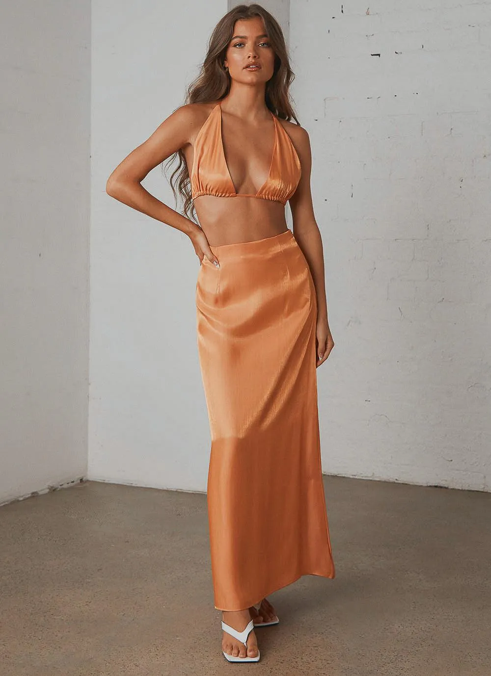 Long Nights Crop Top - Orange Shimmer sold by Peppermayo product image thumbnail 2