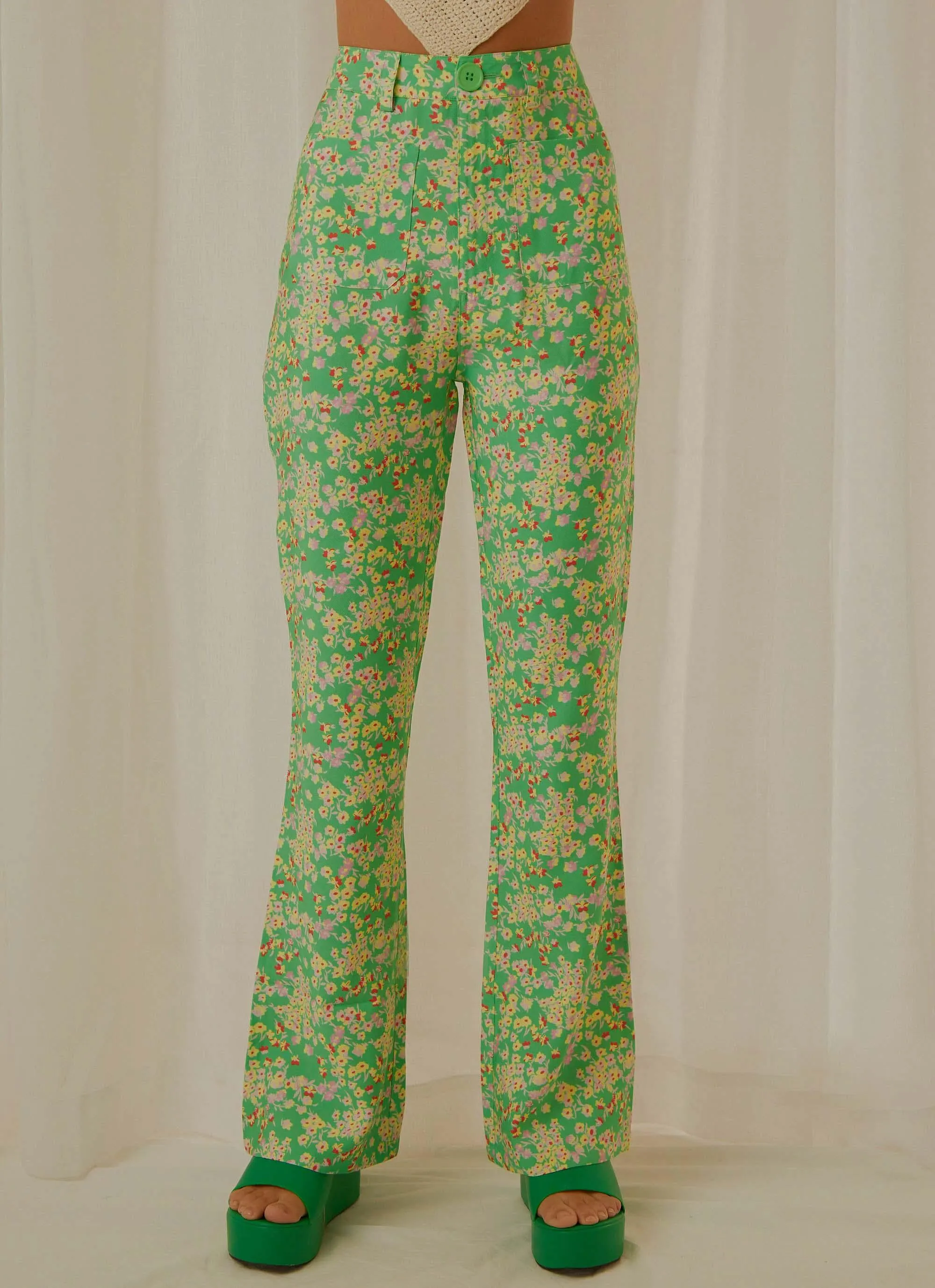 Jade Floral Bootcut Pant - Apple sold by Peppermayo product image thumbnail 3