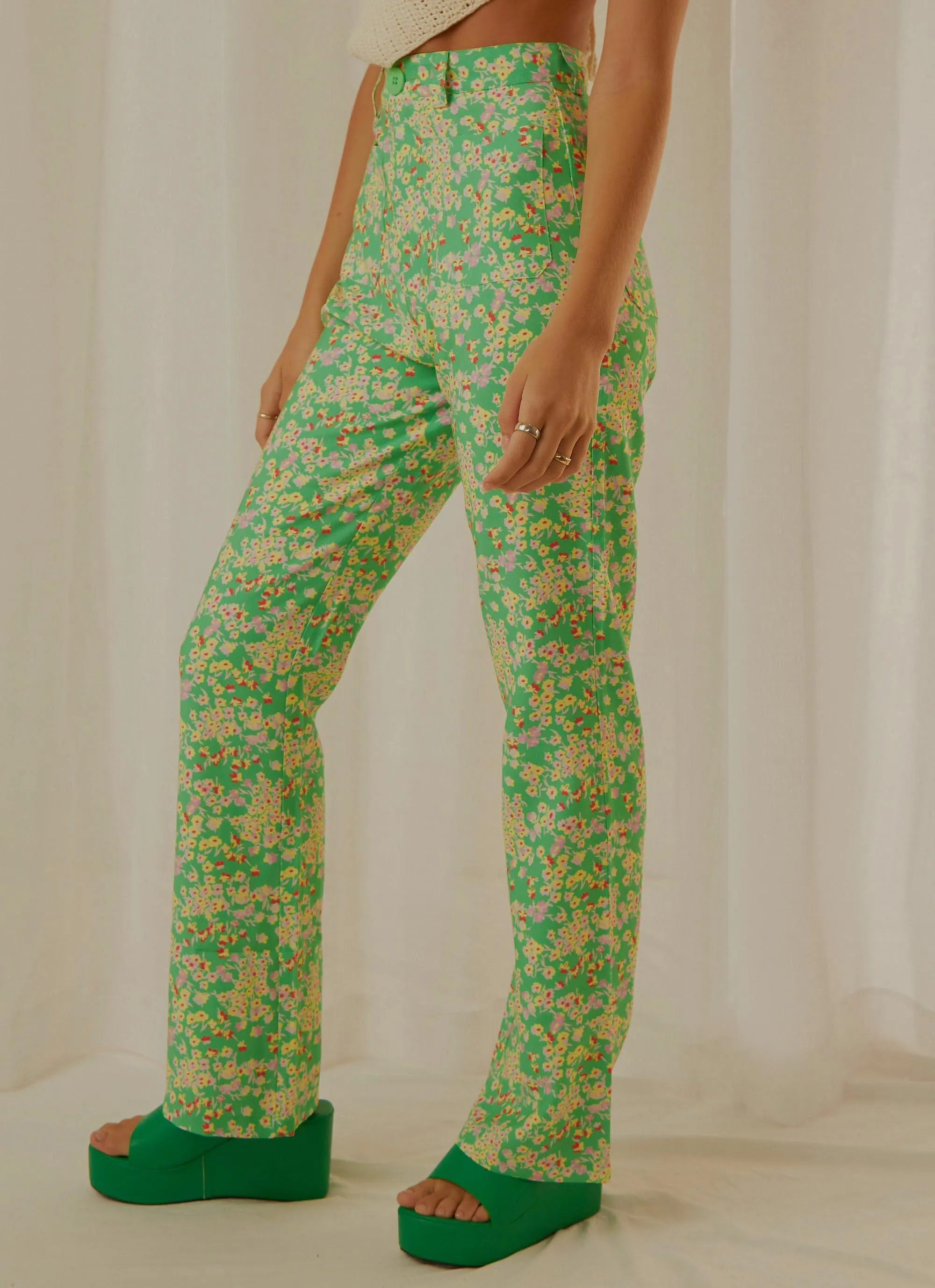 Jade Floral Bootcut Pant - Apple sold by Peppermayo product image thumbnail 4