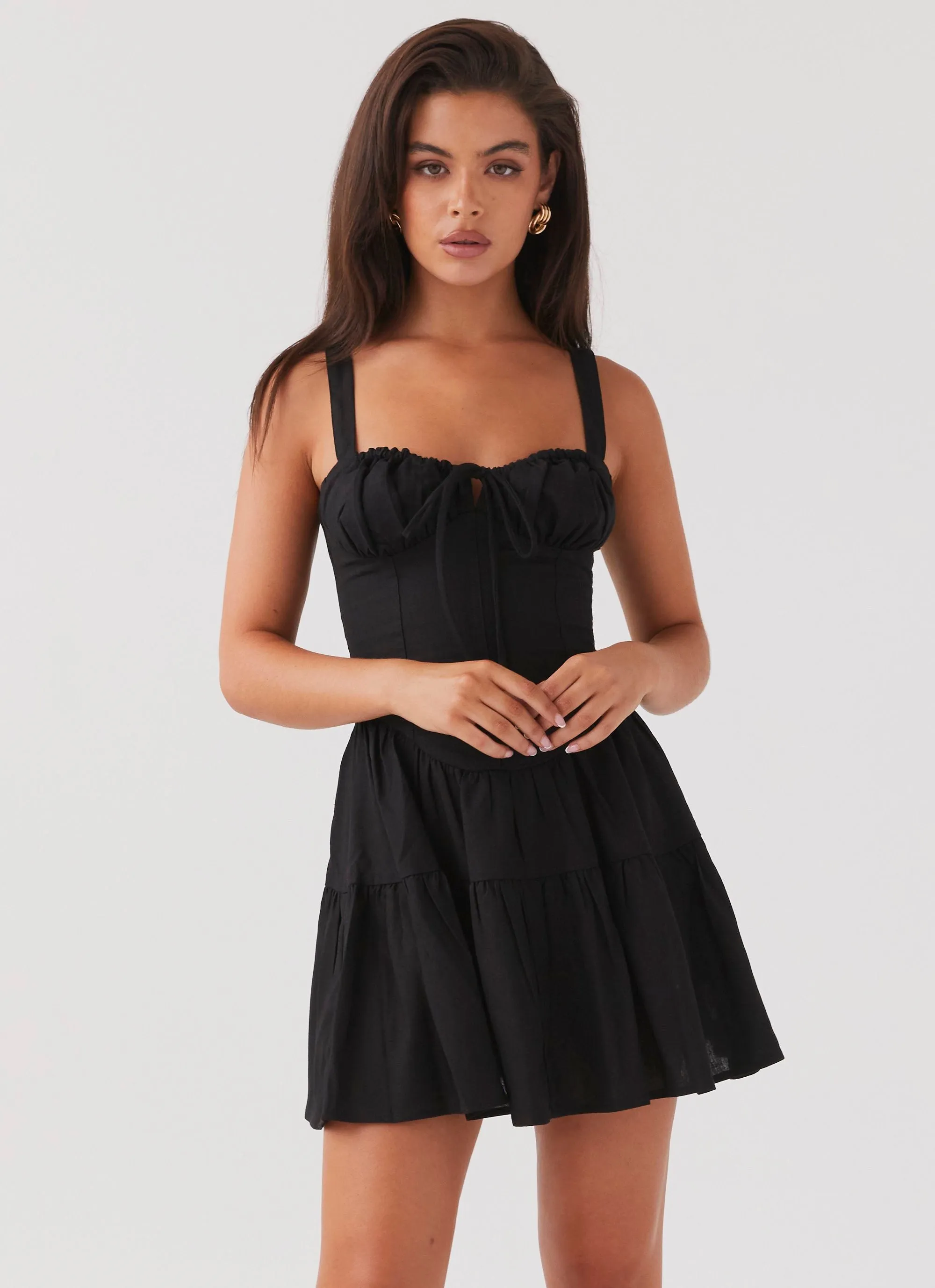 Lucie Linen Mini Dress - Black sold by Peppermayo product image thumbnail 5