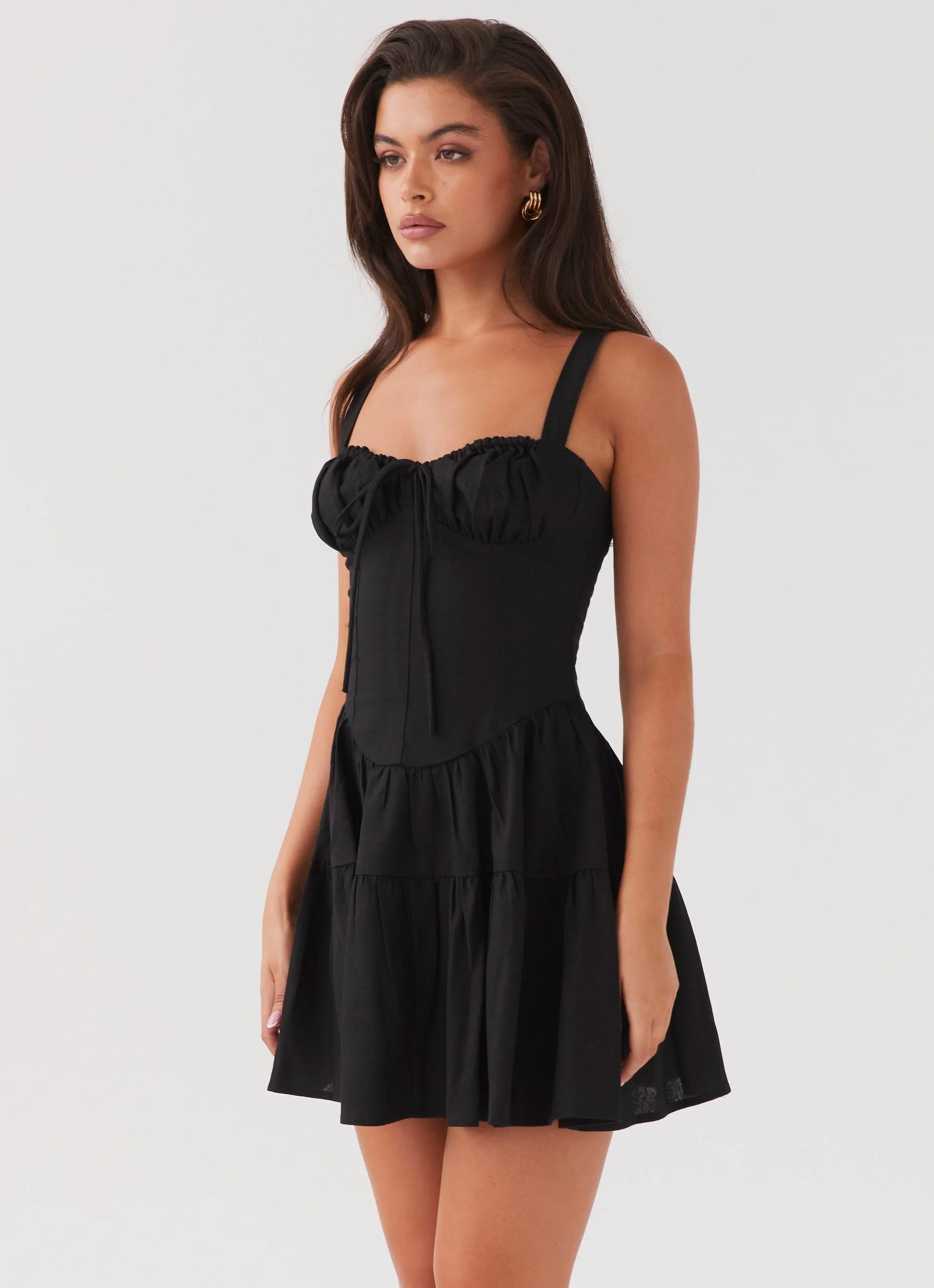 Lucie Linen Mini Dress - Black sold by Peppermayo product image thumbnail 3