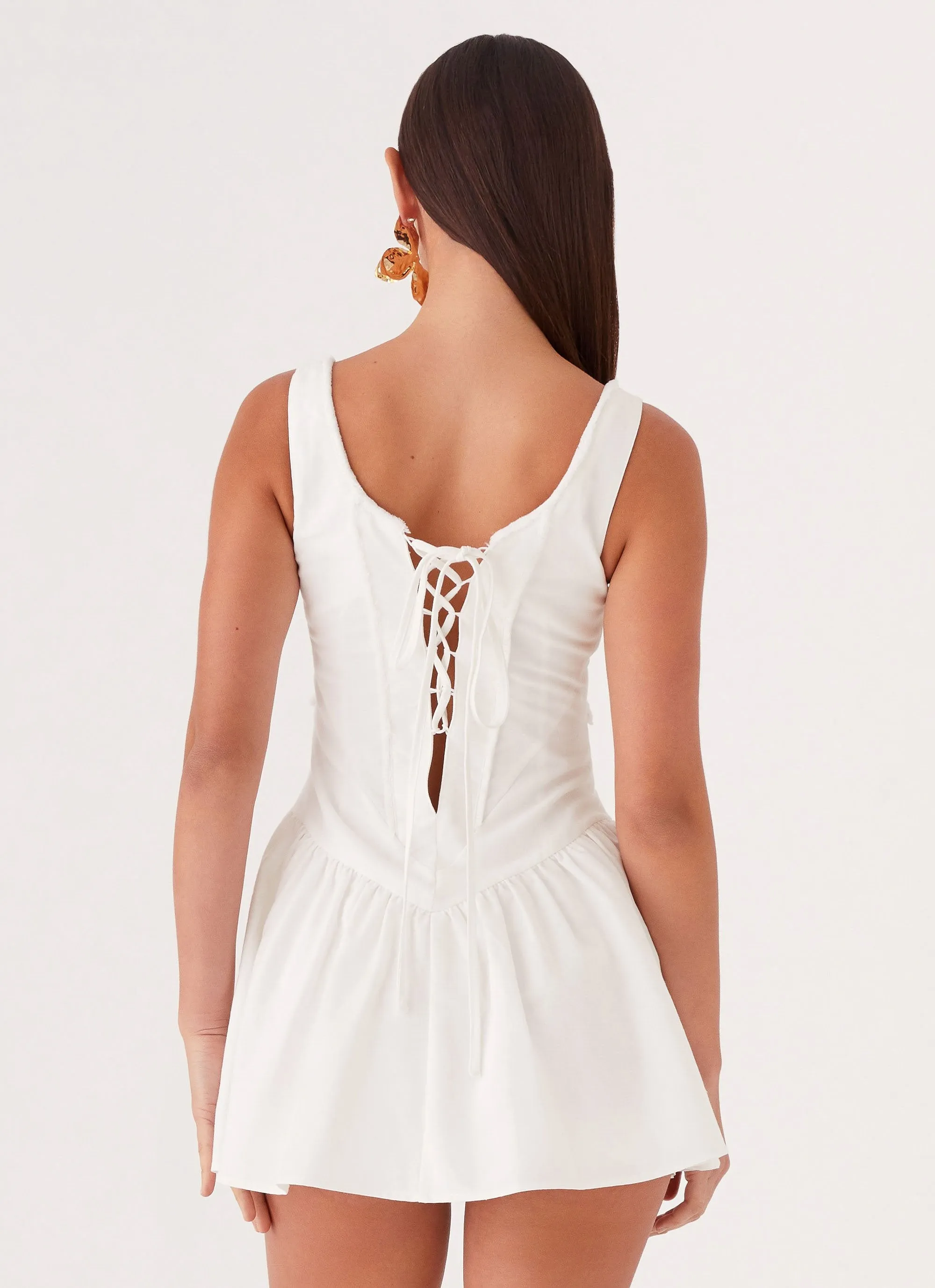 Mollie Linen Mini Dress - White sold by Peppermayo product image thumbnail 5