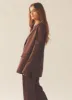 Talula Pinstripe Blazer - Chocolate sold by Peppermayo