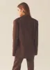 Talula Pinstripe Blazer - Chocolate sold by Peppermayo