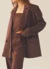 Talula Pinstripe Blazer - Chocolate sold by Peppermayo