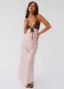 Flora Satin Maxi Dress - Blush Dreams sold by Peppermayo