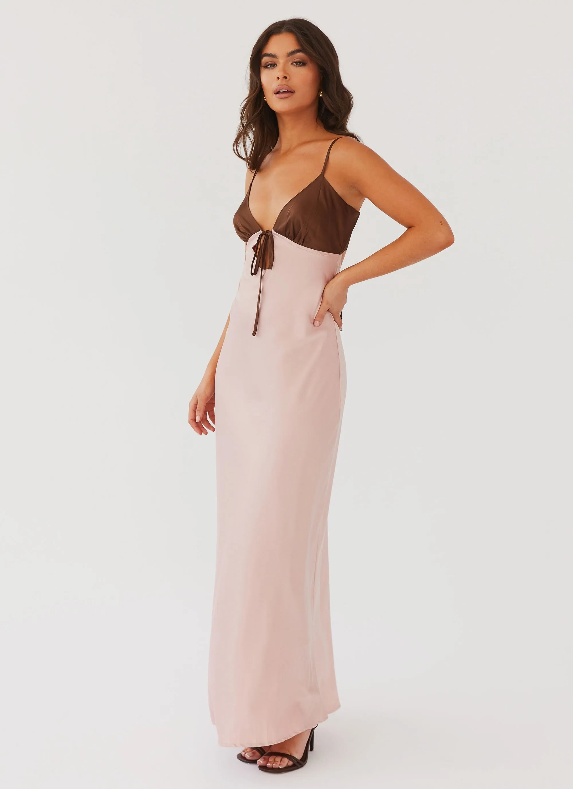 Flora Satin Maxi Dress - Blush Dreams sold by Peppermayo product image thumbnail 2