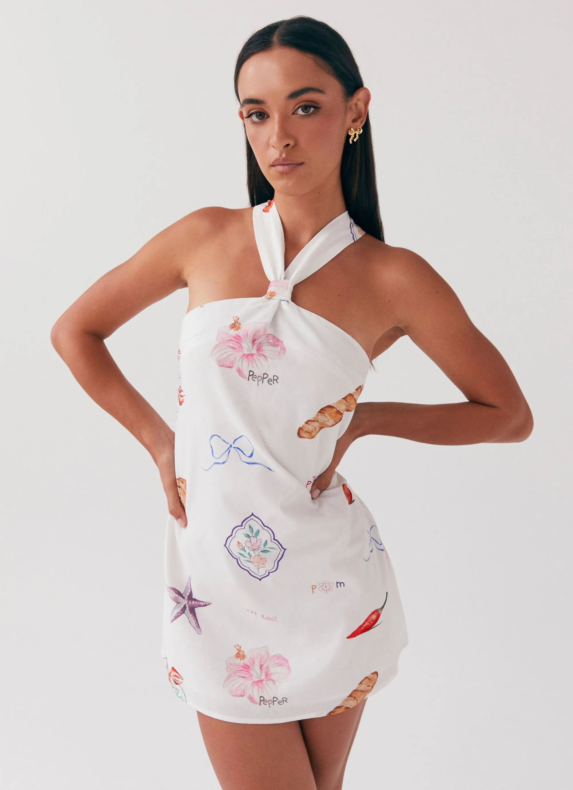 Keira Linen Mini Dress - Banchetto sold by Peppermayo