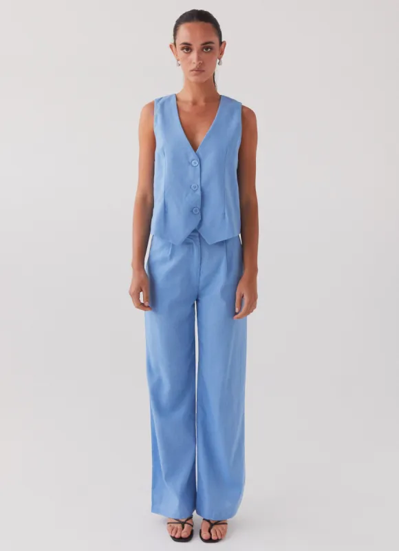 Garden Girls Linen Pants - Sea Breeze sold by Peppermayo