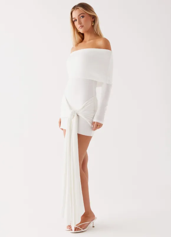 Ingrid Wrap Mini Dress - Ivory sold by Peppermayo