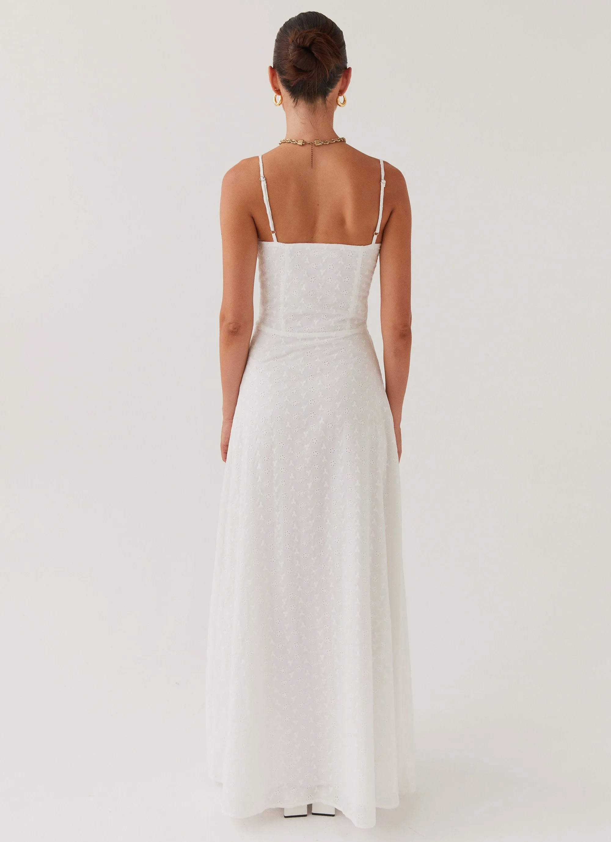 Elsie Broderie Maxi Dress - White sold by Peppermayo product image thumbnail 4