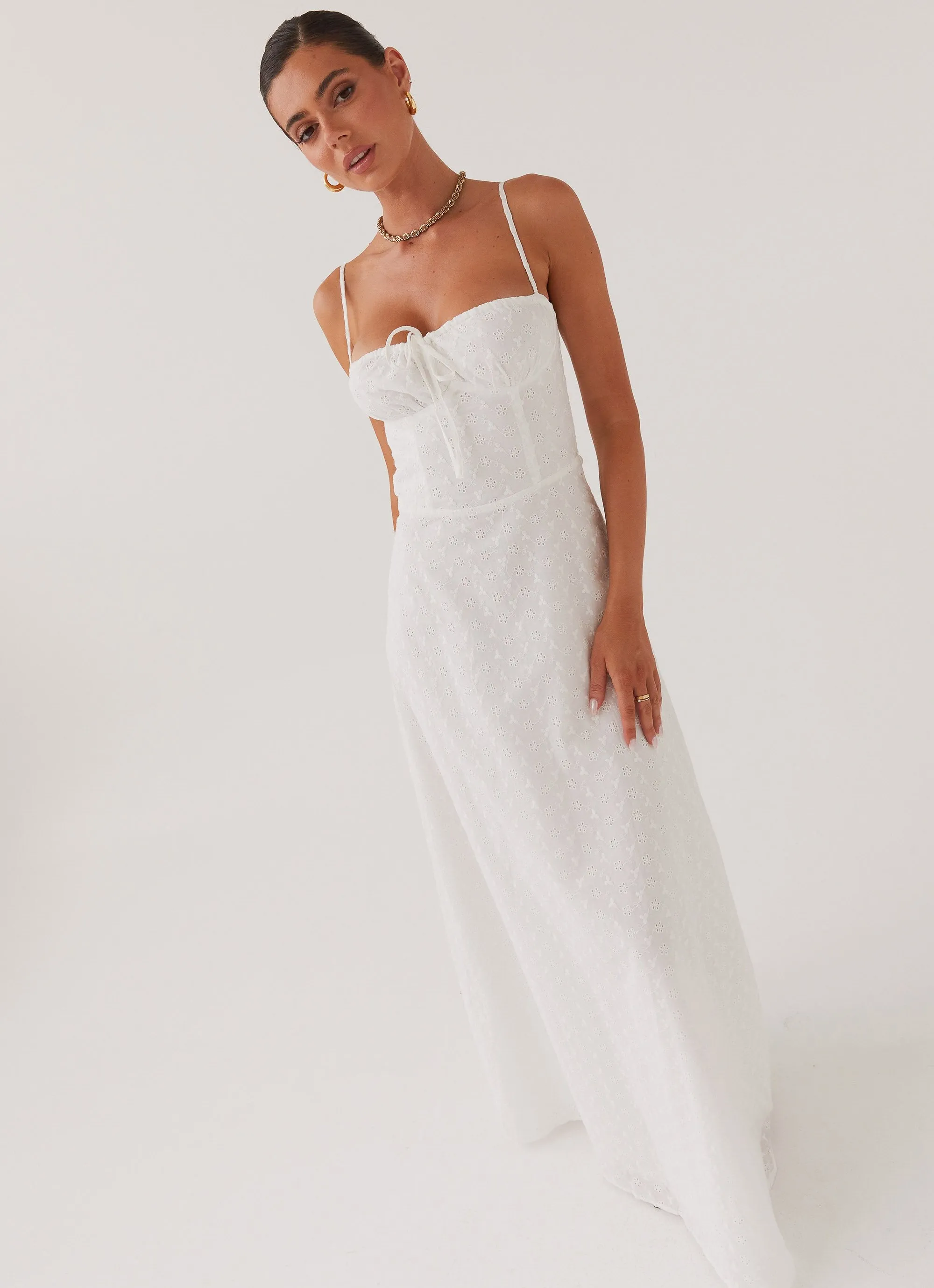 Elsie Broderie Maxi Dress - White sold by Peppermayo product image thumbnail 5