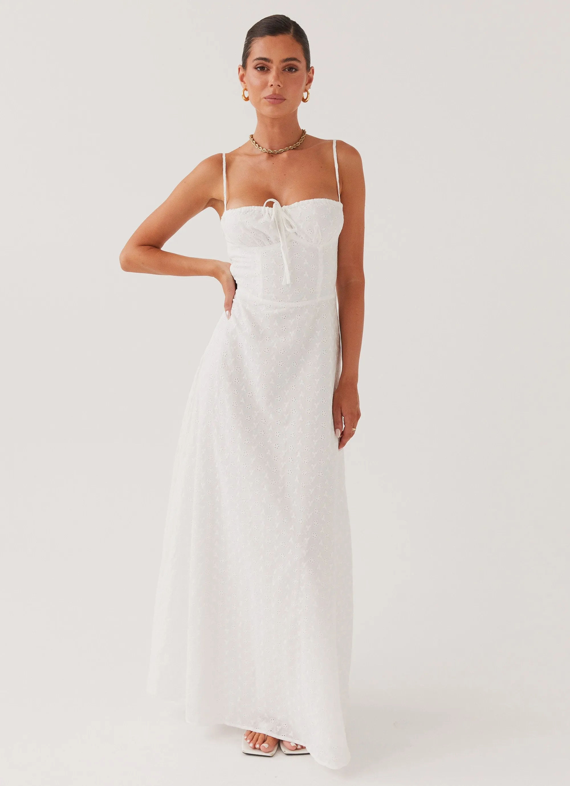 Elsie Broderie Maxi Dress - White sold by Peppermayo product image thumbnail 2