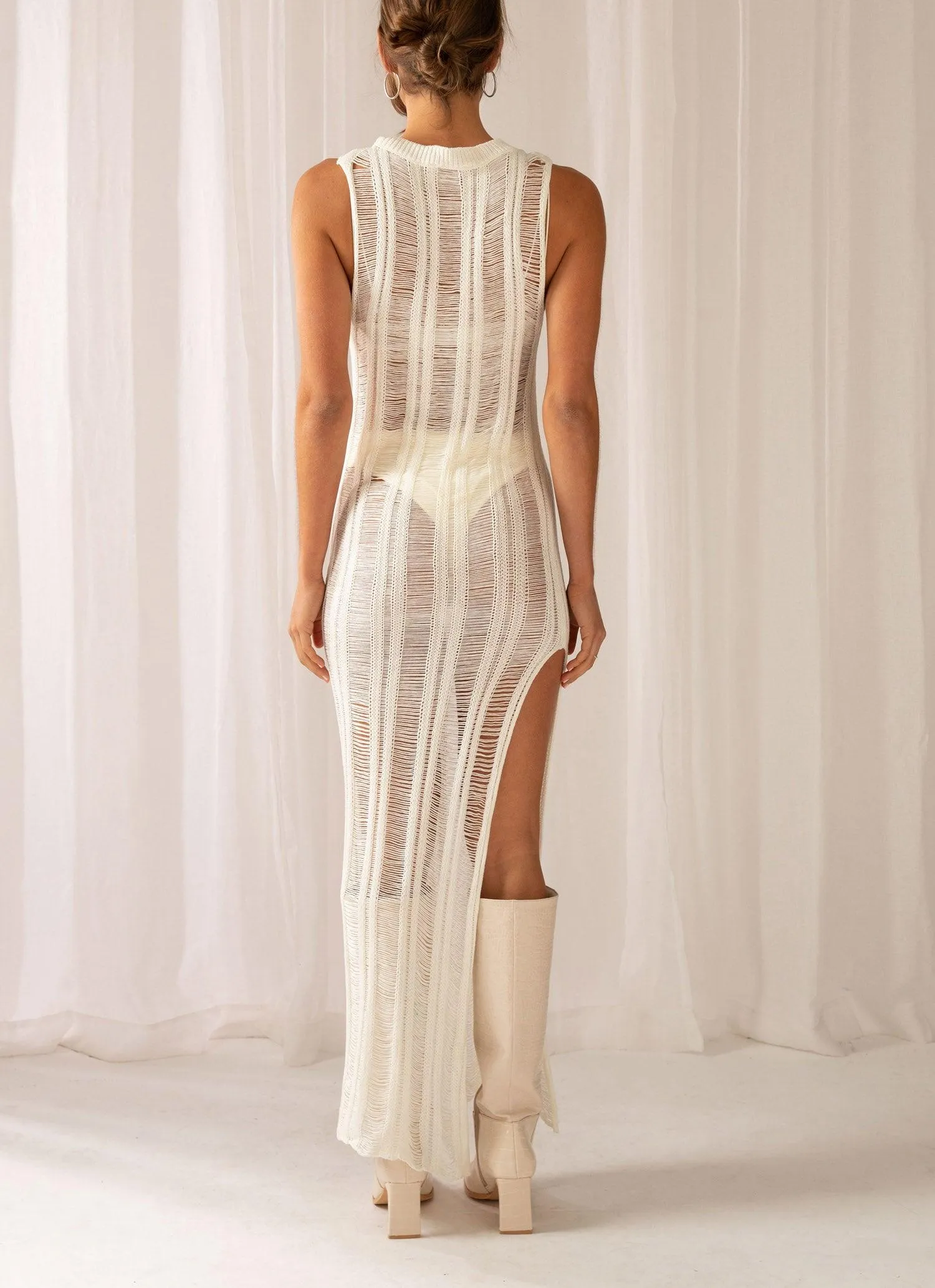 Perri Ladder Knit Maxi Dress - Ivory sold by Peppermayo product image thumbnail 5