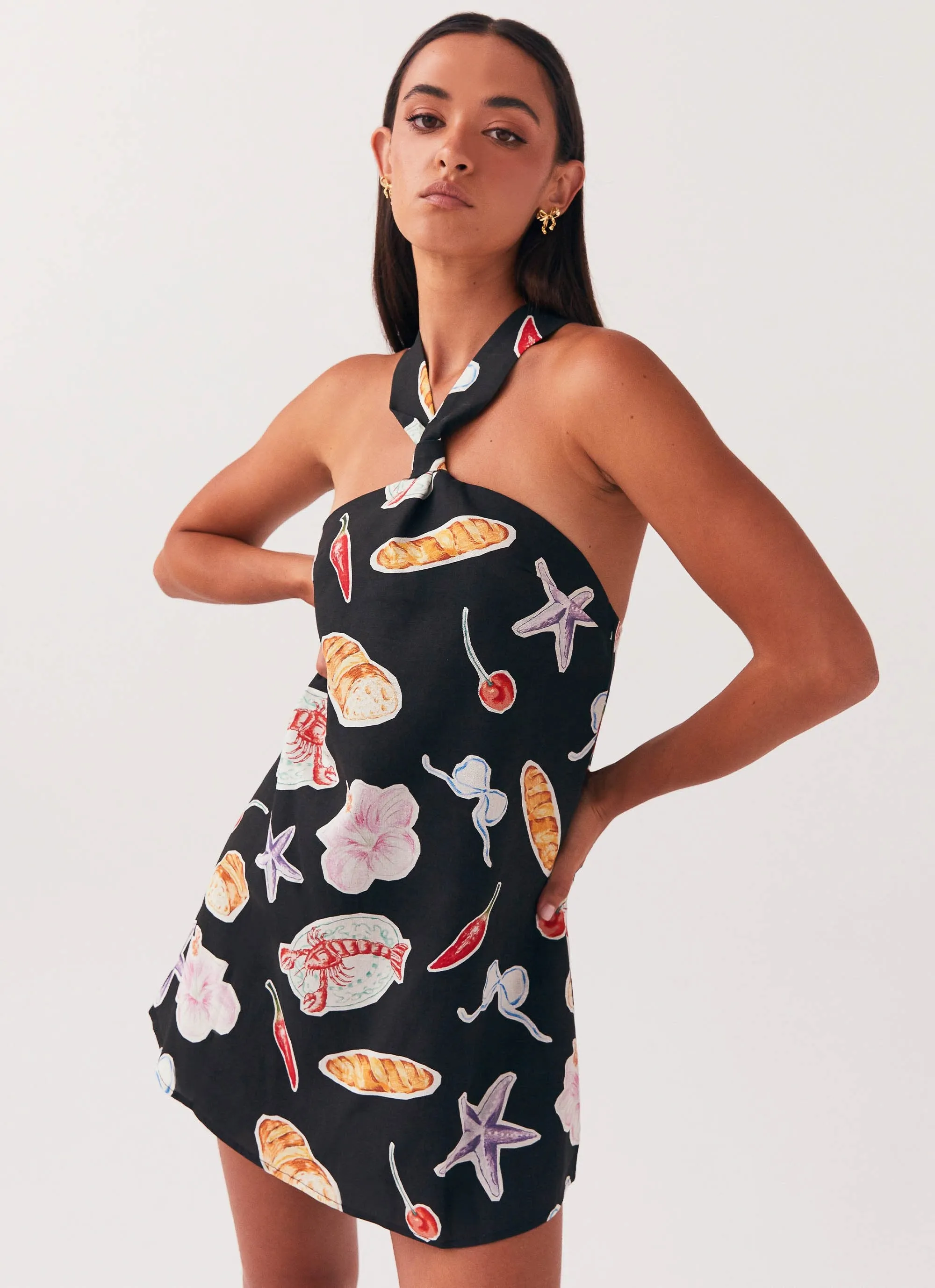 Keira Linen Mini Dress - Black Banchetto sold by Peppermayo product image thumbnail 5