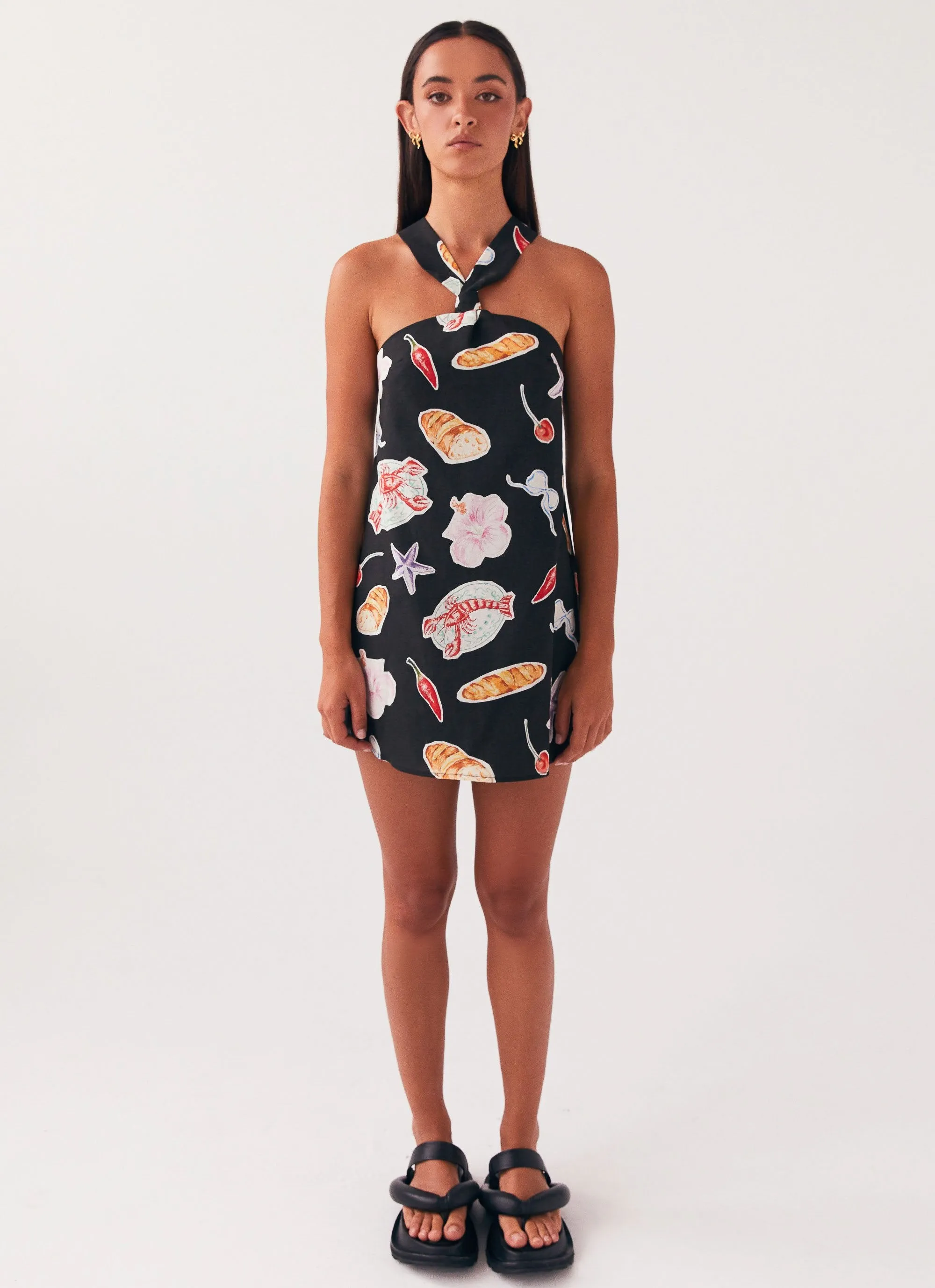 Keira Linen Mini Dress - Black Banchetto sold by Peppermayo product image thumbnail 2