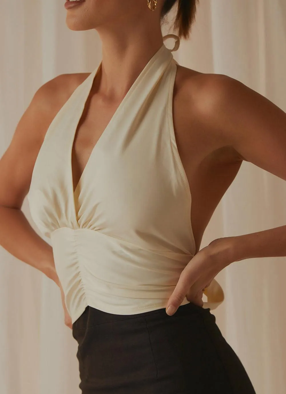Betty Halter Neck Top - Ivory sold by Peppermayo product image thumbnail 3