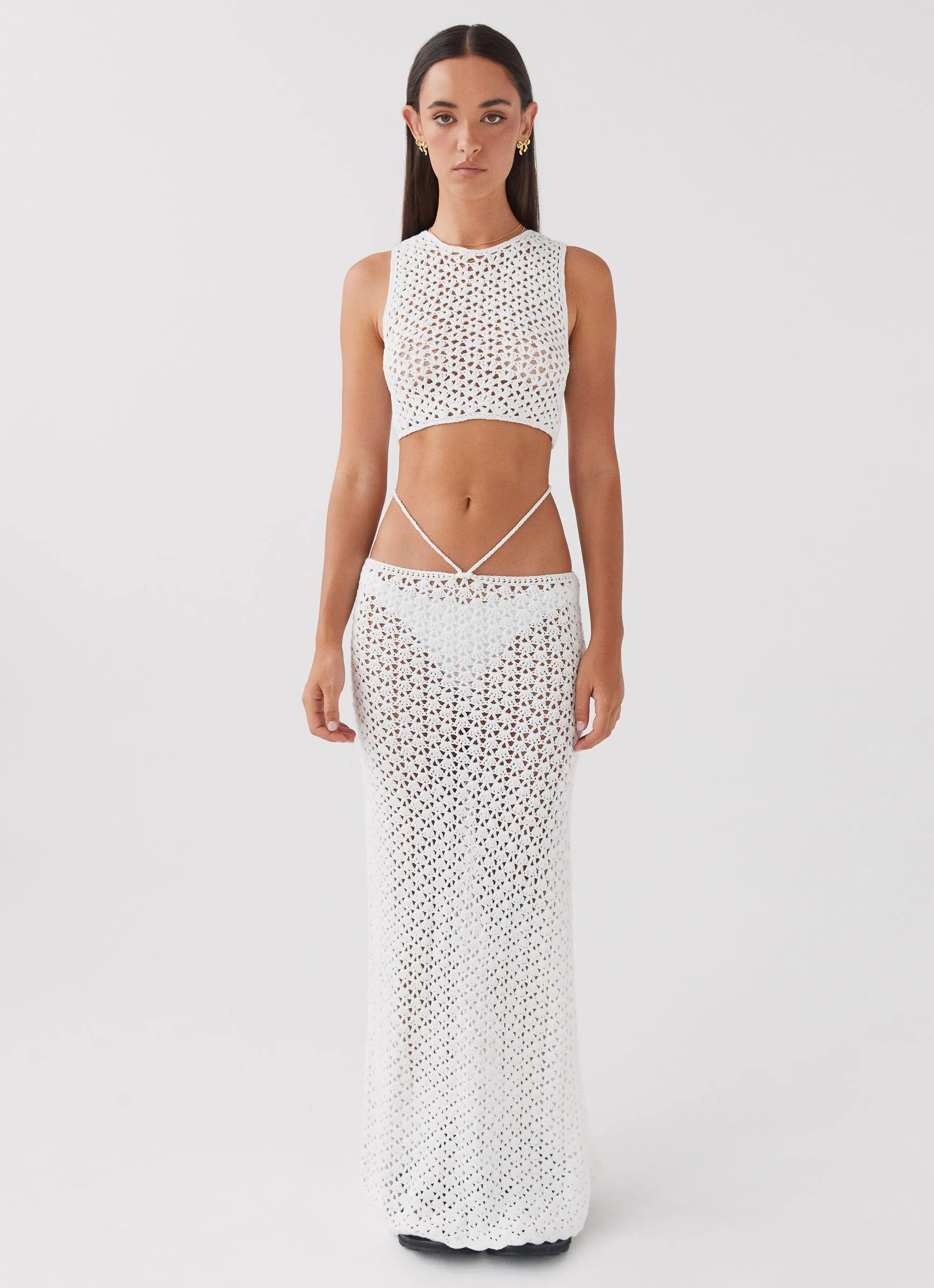 Mabel Bay Crochet Maxi Skirt - White sold by Peppermayo product image thumbnail 2