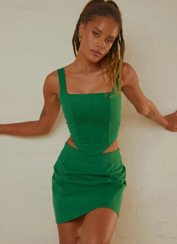 Pastel Skies Bustier Top - Jade Green sold by Peppermayo