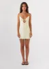 Flora Linen Mini Dress - Lemon sold by Peppermayo