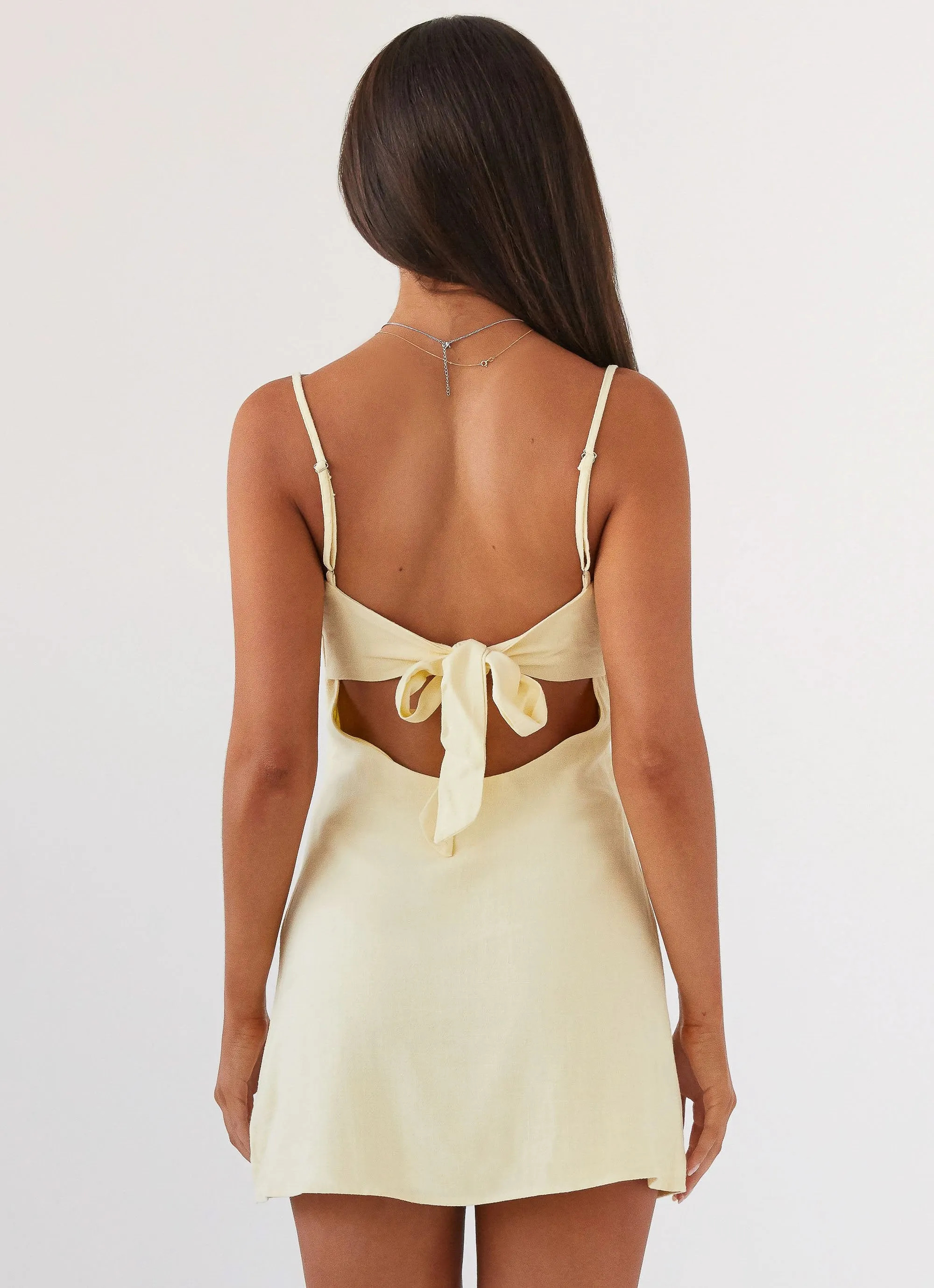 Flora Linen Mini Dress - Lemon sold by Peppermayo product image thumbnail 3