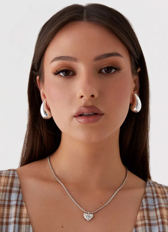 Pending Heart Necklace - Silver sold by Peppermayo