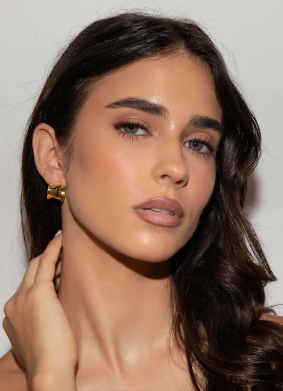 More Than Words Hoop Earrings - Gold sold by Peppermayo