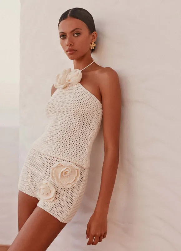 Maia Rose Crochet Top - Ivory sold by Peppermayo