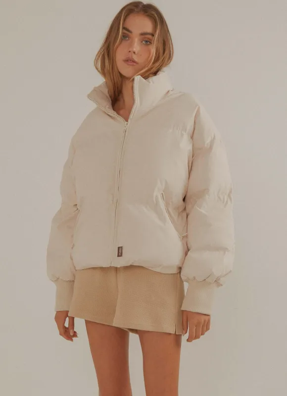 Jetty Puffer Jacket - Coconut Milk sold by Peppermayo