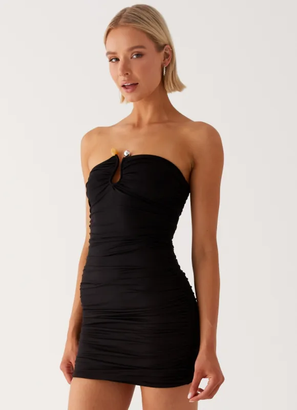 Rudy Mini Dress - Black made by Peppermayo