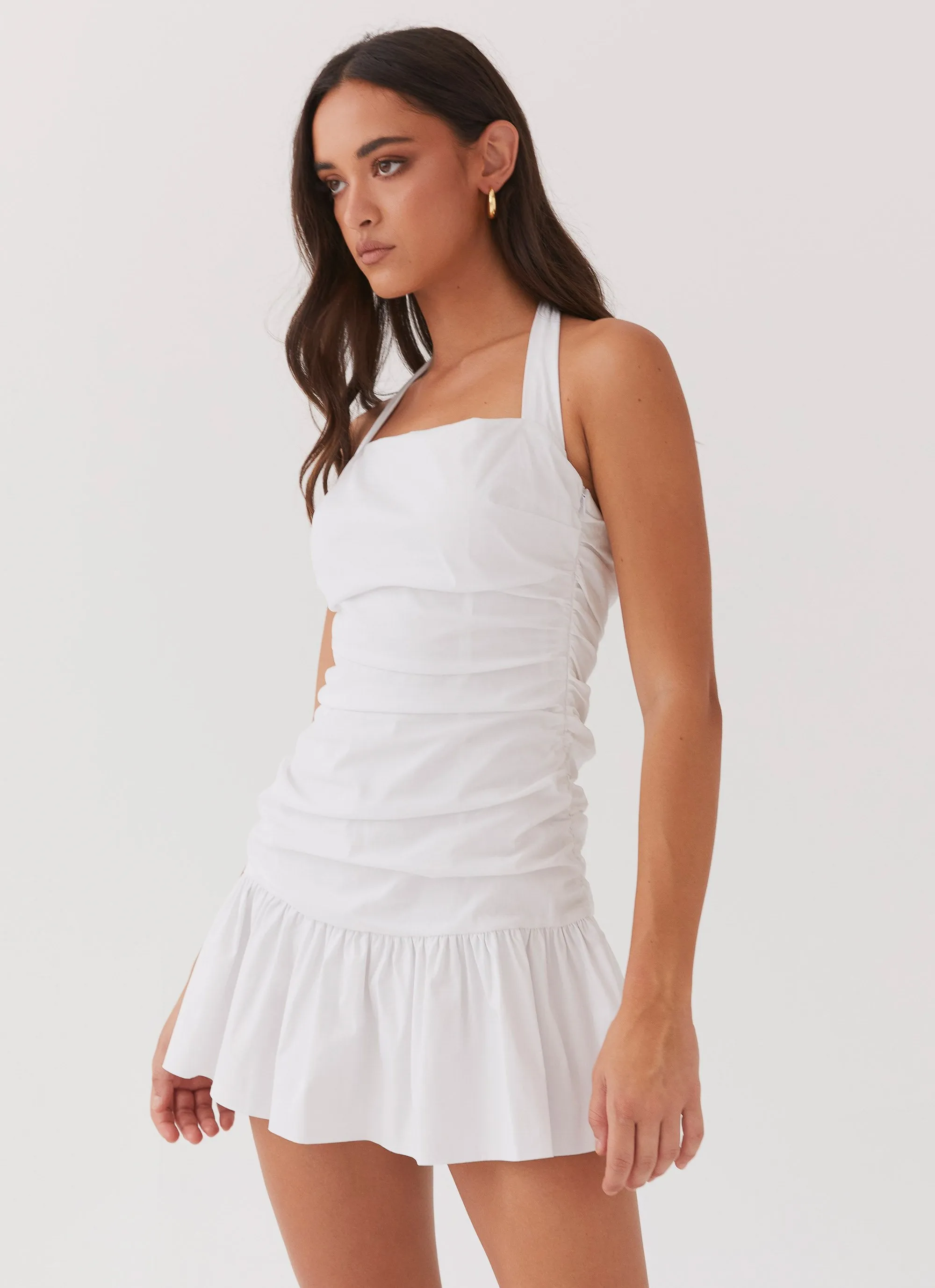 Cely Ruched Mini Dress - White sold by Peppermayo product image thumbnail 4