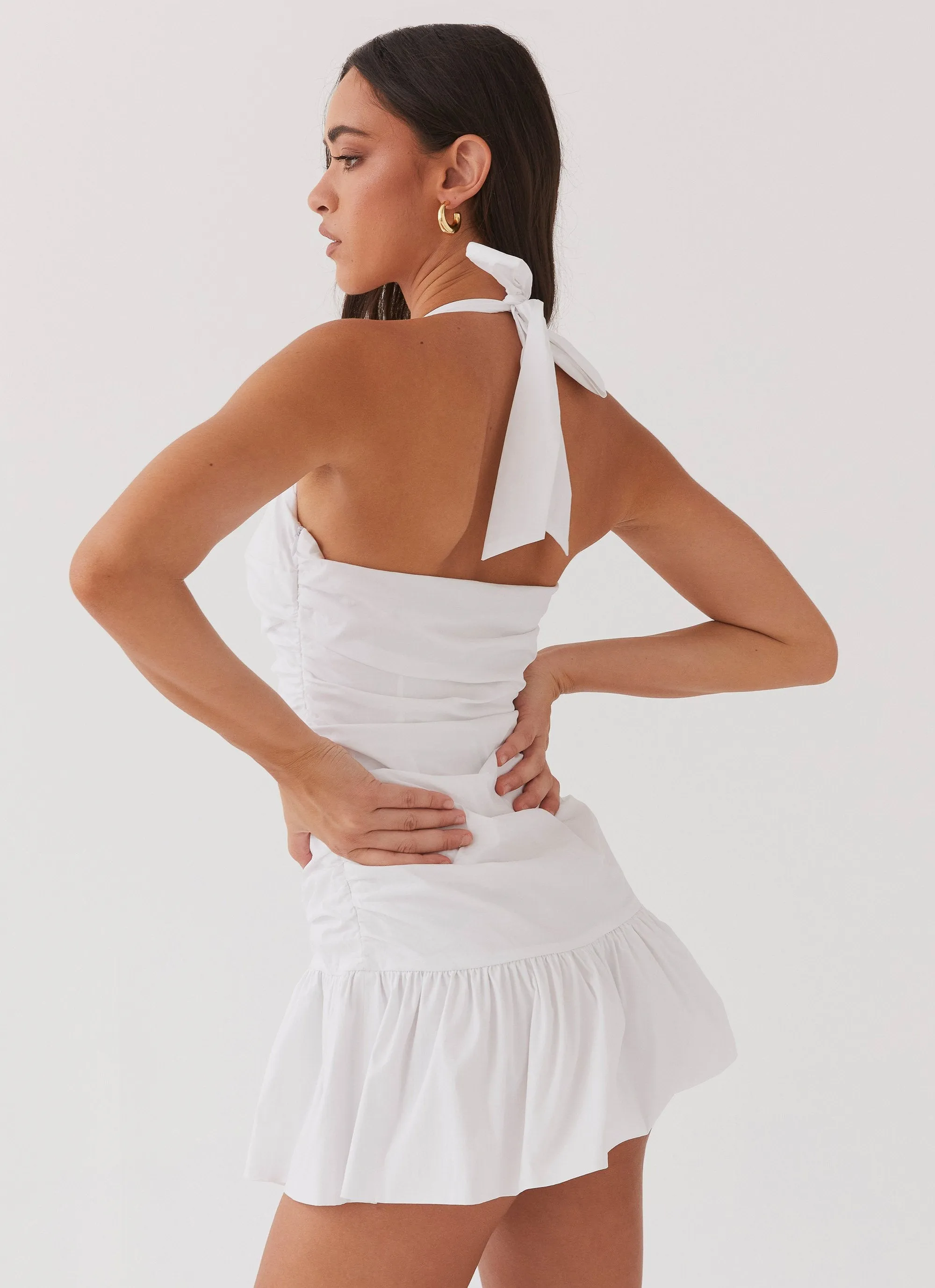 Cely Ruched Mini Dress - White sold by Peppermayo product image thumbnail 2