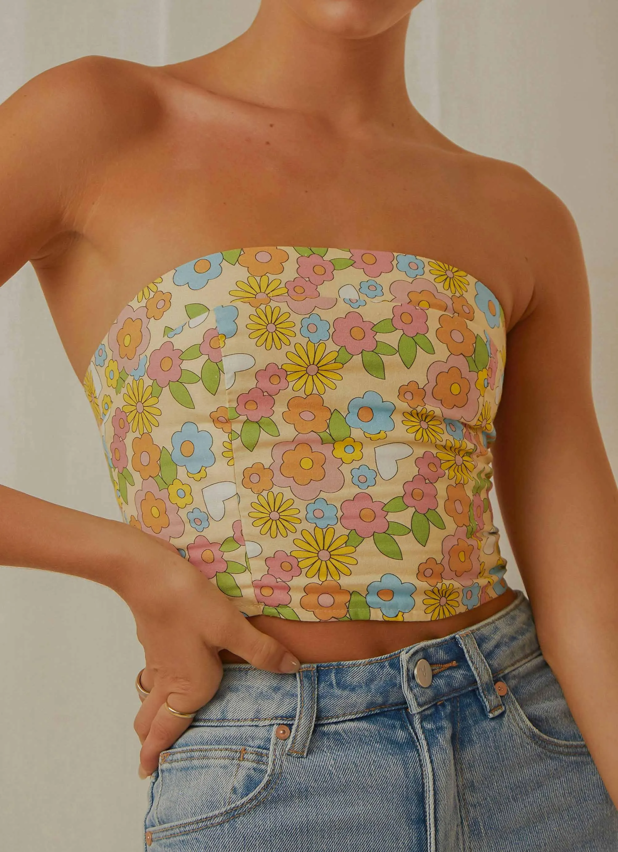 Endless Lover Bustier Crop - Blossom sold by Peppermayo