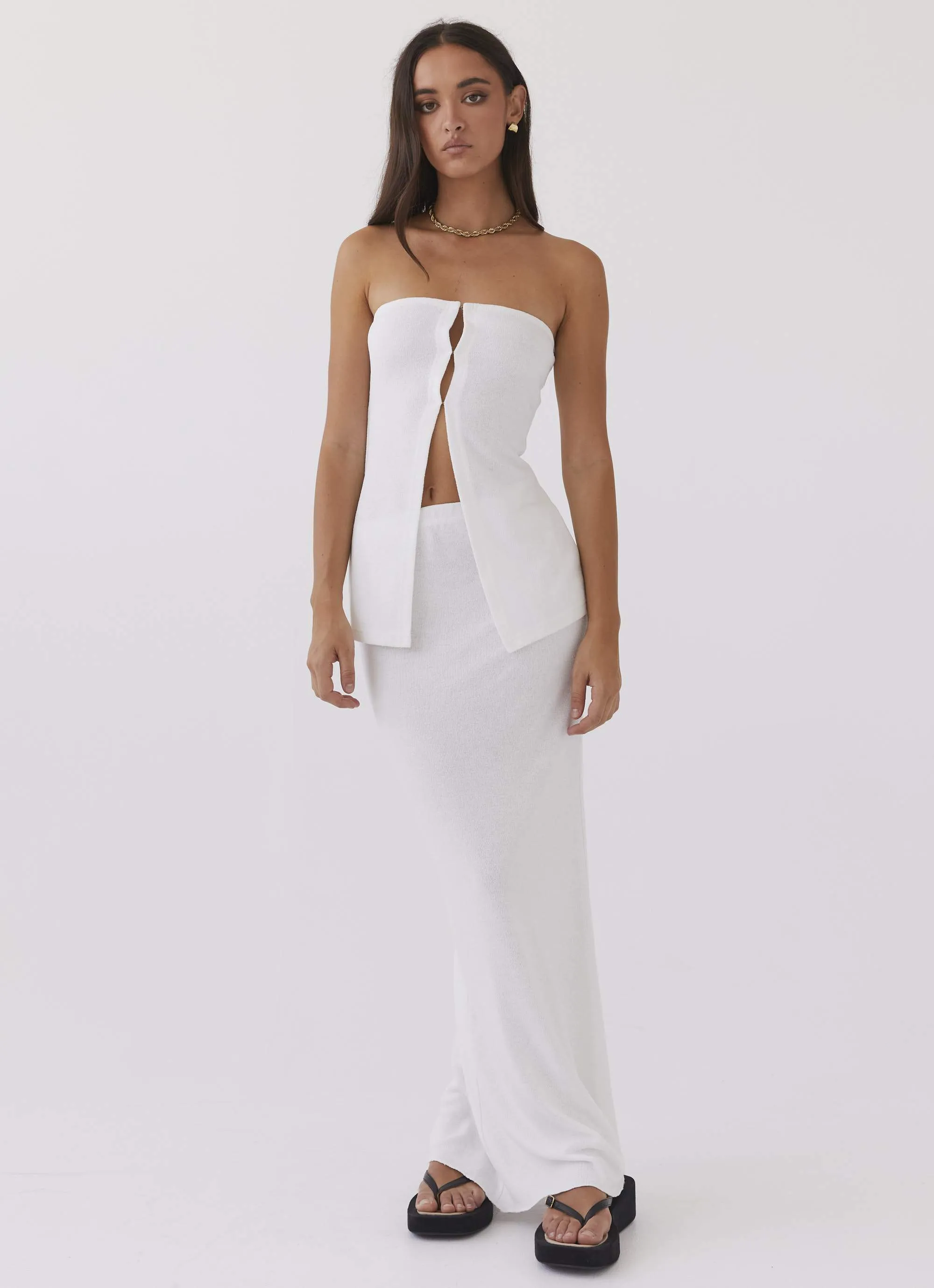 Delicate Lady Knit Maxi Skirt - White sold by Peppermayo product image thumbnail 2