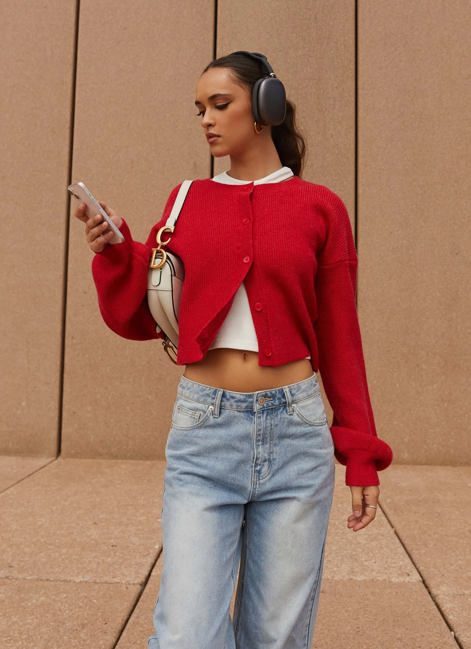 Daphne Knit Cardigan - Cherry sold by Peppermayo product image thumbnail 3