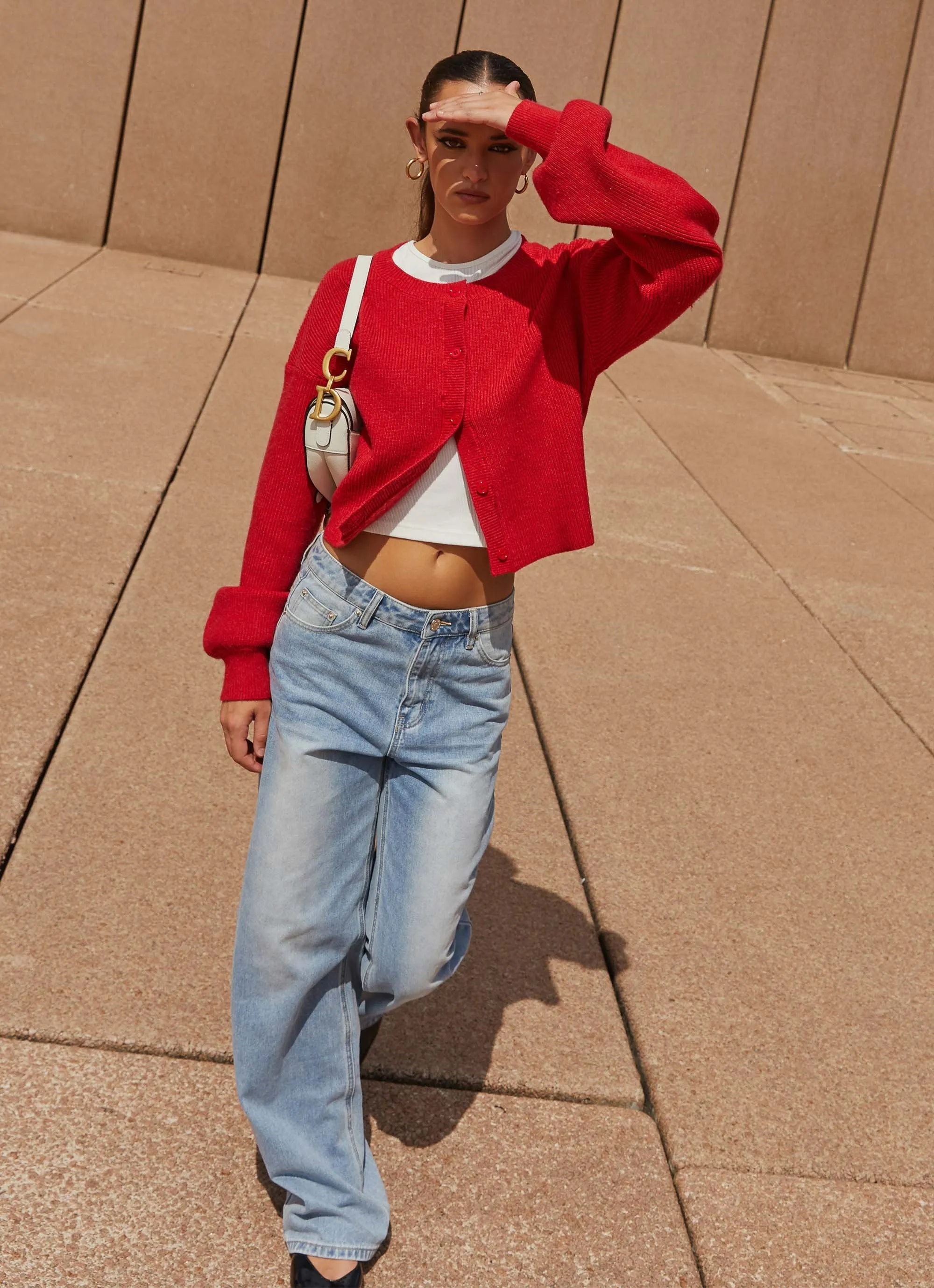 Daphne Knit Cardigan - Cherry sold by Peppermayo