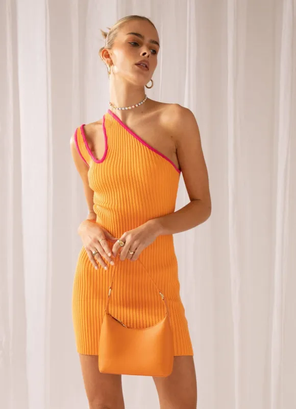 Easy On The Eyes Dress - Tangerine sold by Peppermayo