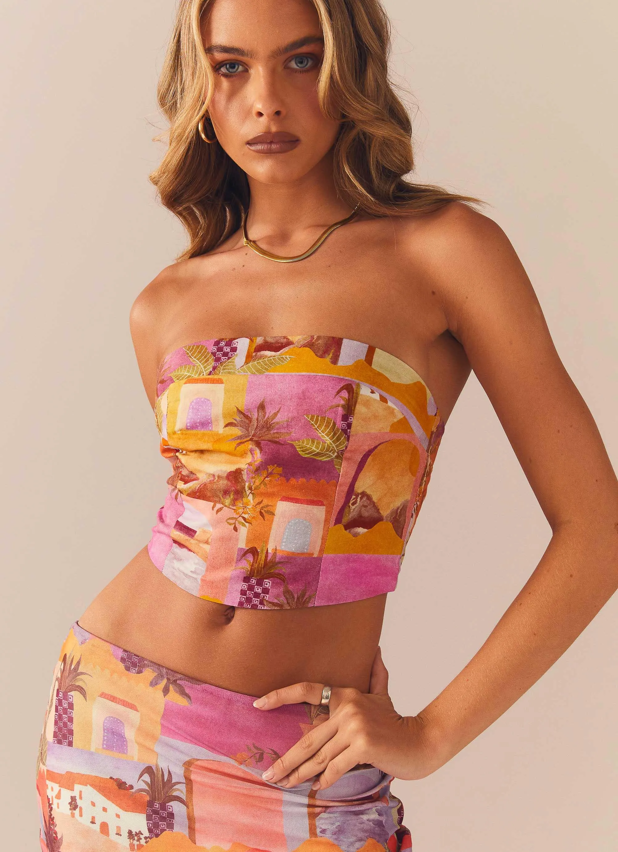 Sultry Sundance Bustier Top - Sunset Building sold by Peppermayo