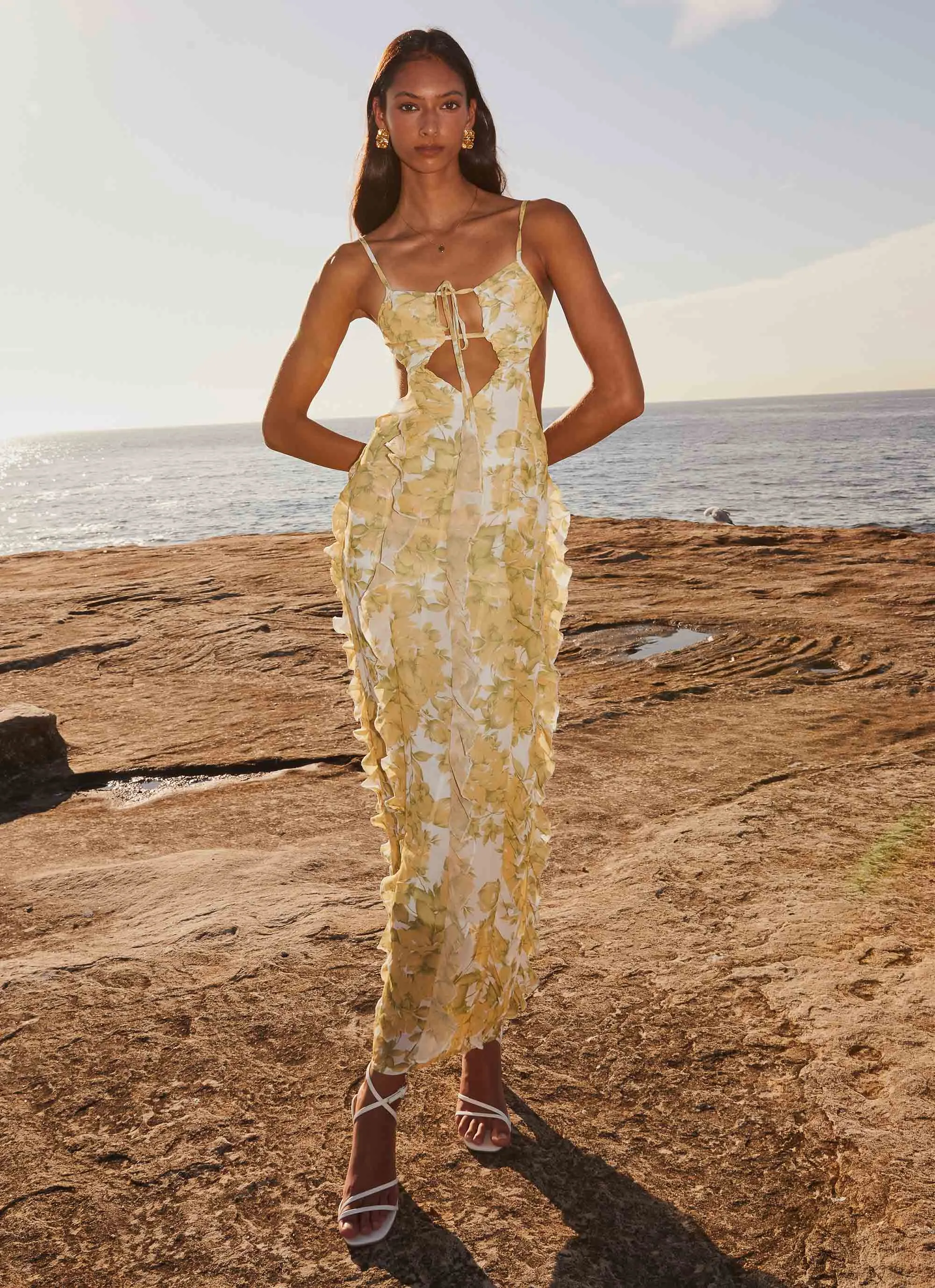 Sunset Kisses Ruffle Maxi Dress - Daffodil sold by Peppermayo product image thumbnail 3