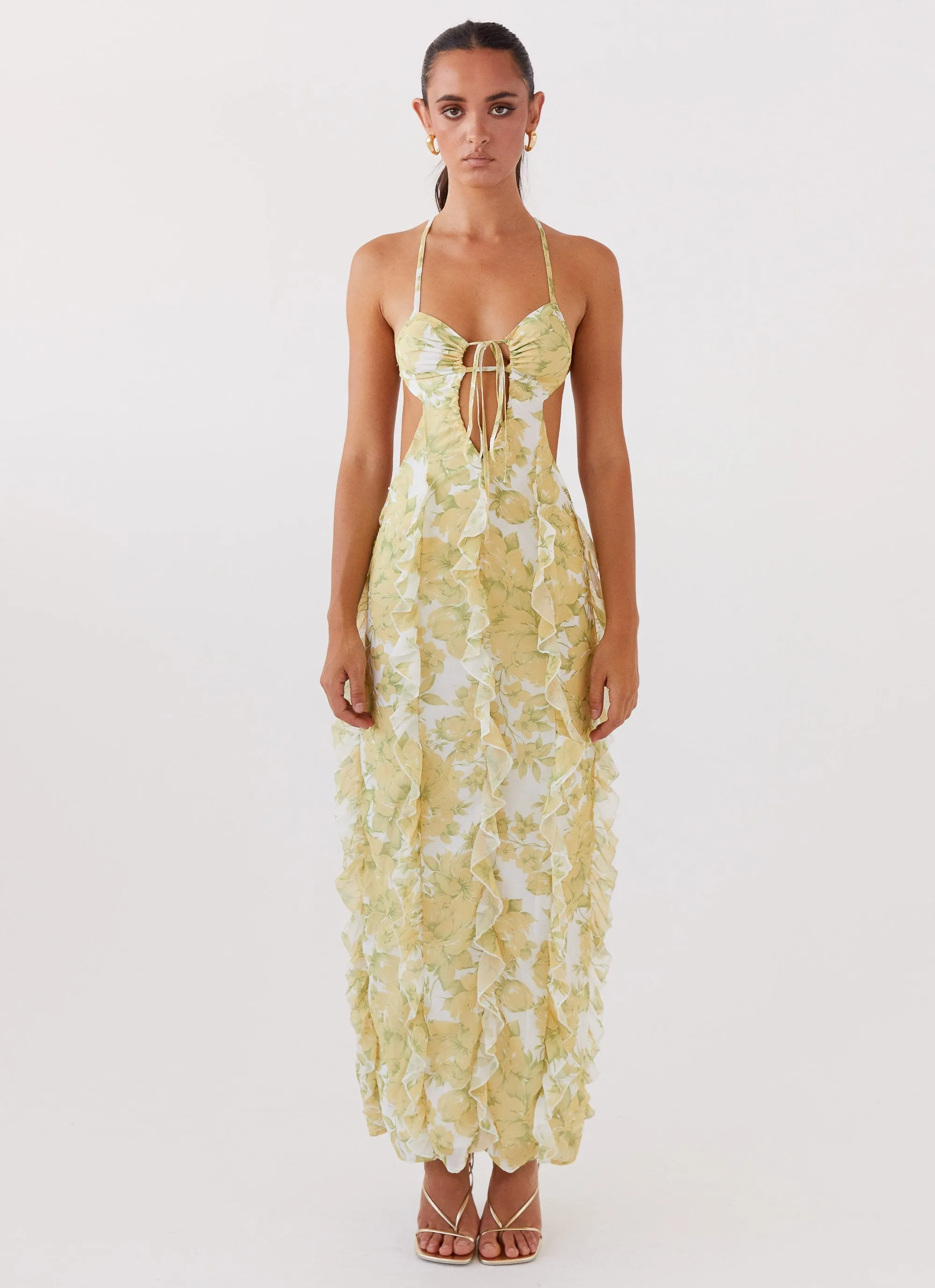 Sunset Kisses Ruffle Maxi Dress - Daffodil sold by Peppermayo product image thumbnail 5