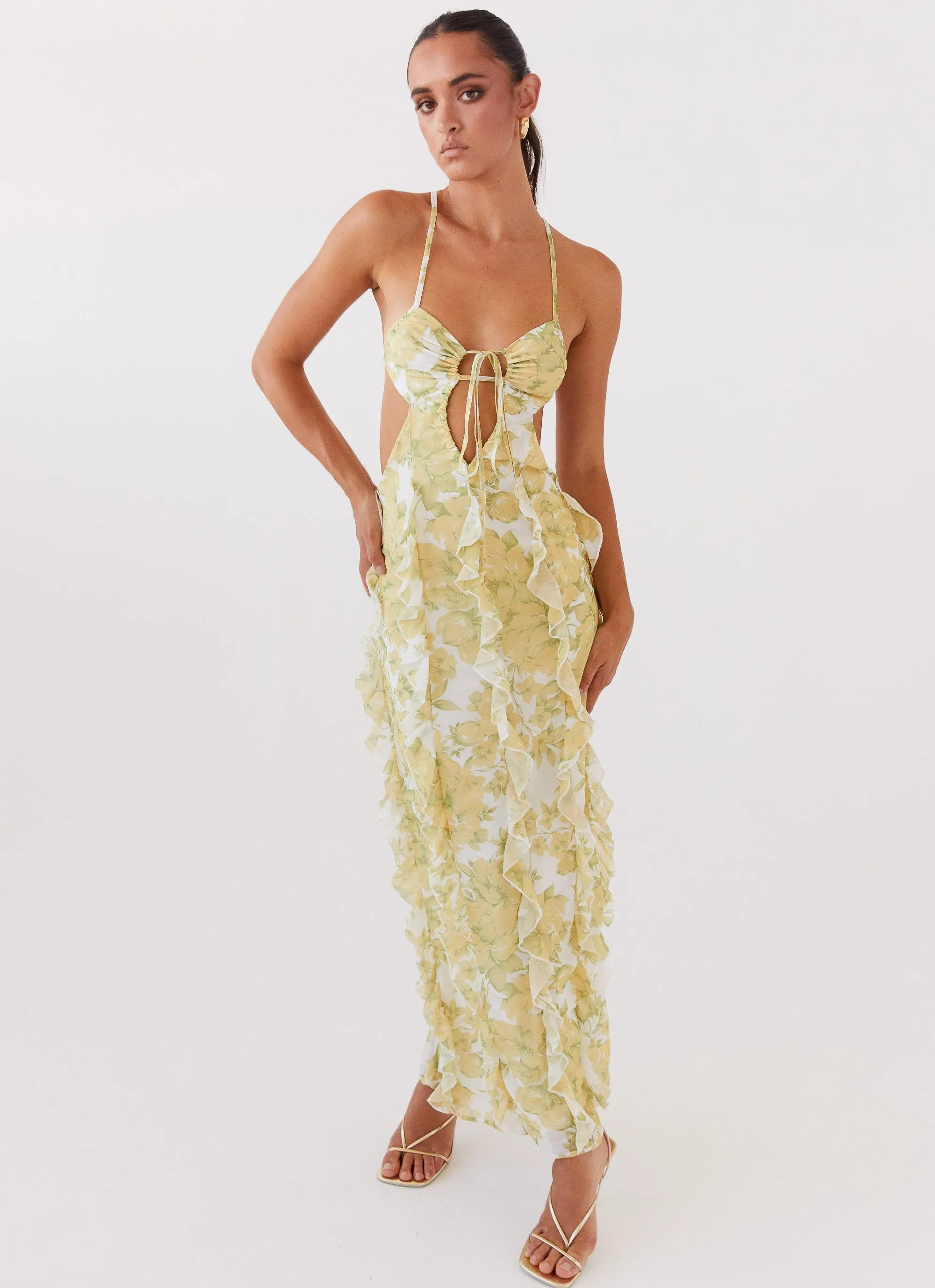 Sunset Kisses Ruffle Maxi Dress - Daffodil sold by Peppermayo product image thumbnail 2