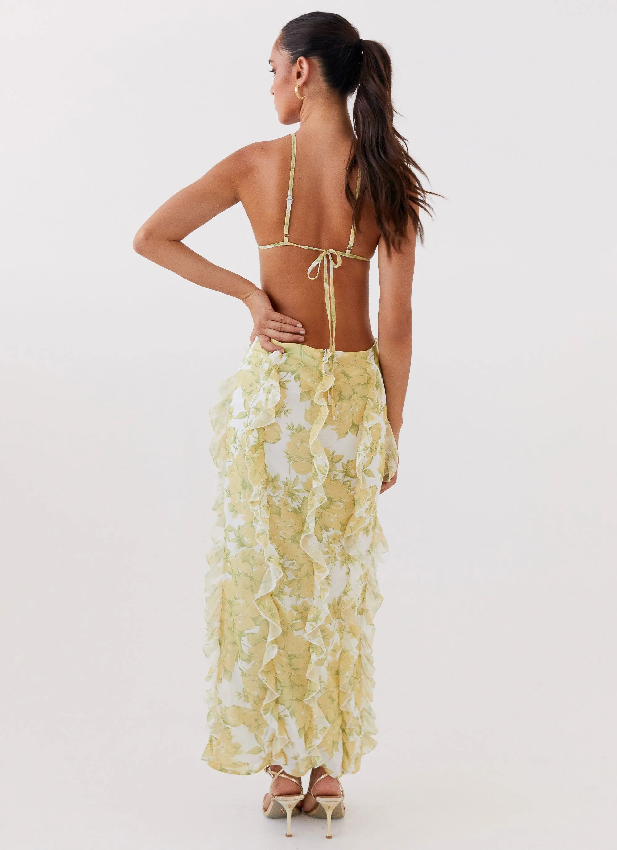 Sunset Kisses Ruffle Maxi Dress - Daffodil sold by Peppermayo product image thumbnail 4