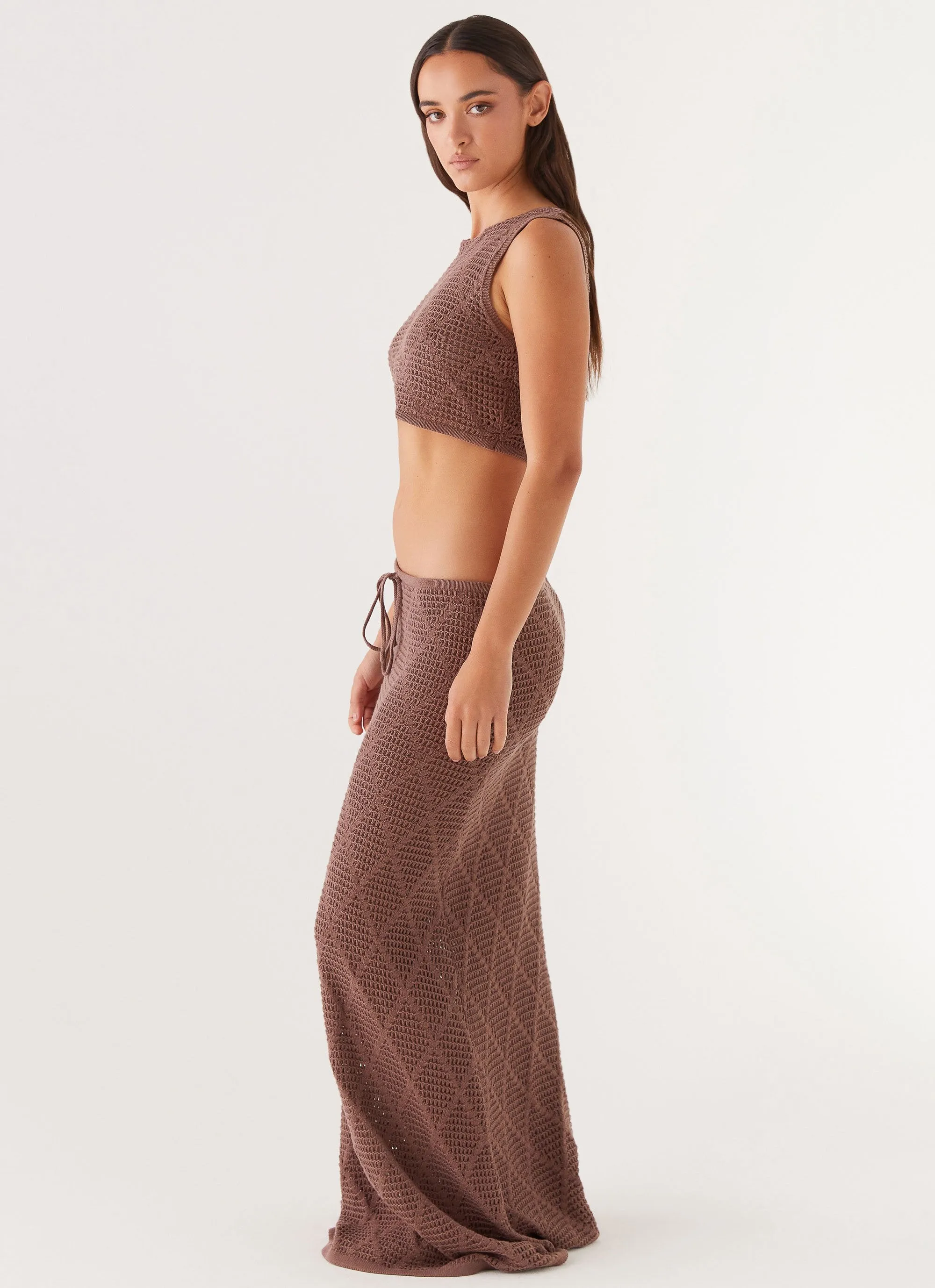 Santonio Crochet Maxi Skirt - Chocolate sold by Peppermayo product image thumbnail 4