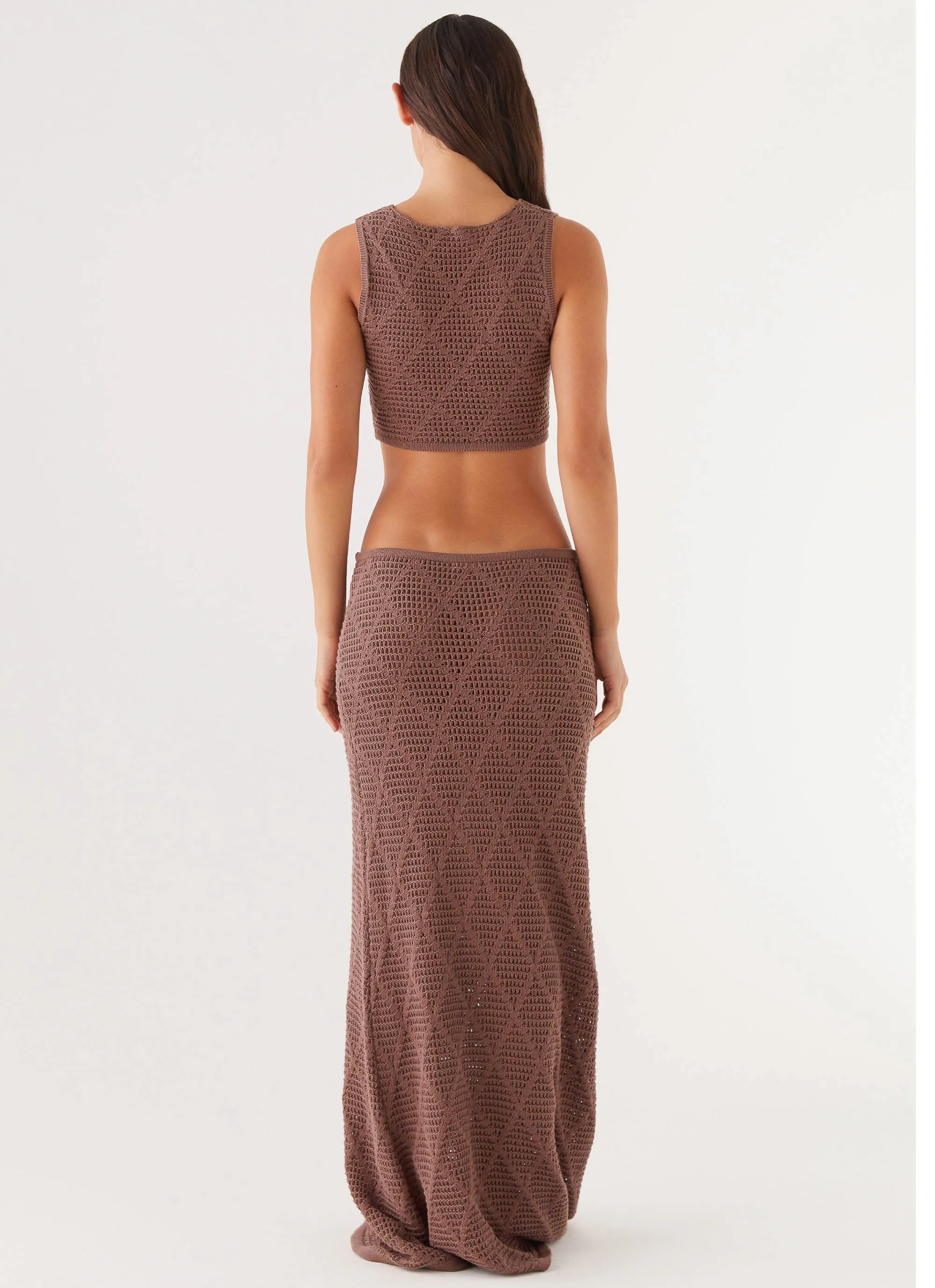 Santonio Crochet Maxi Skirt - Chocolate sold by Peppermayo product image thumbnail 5