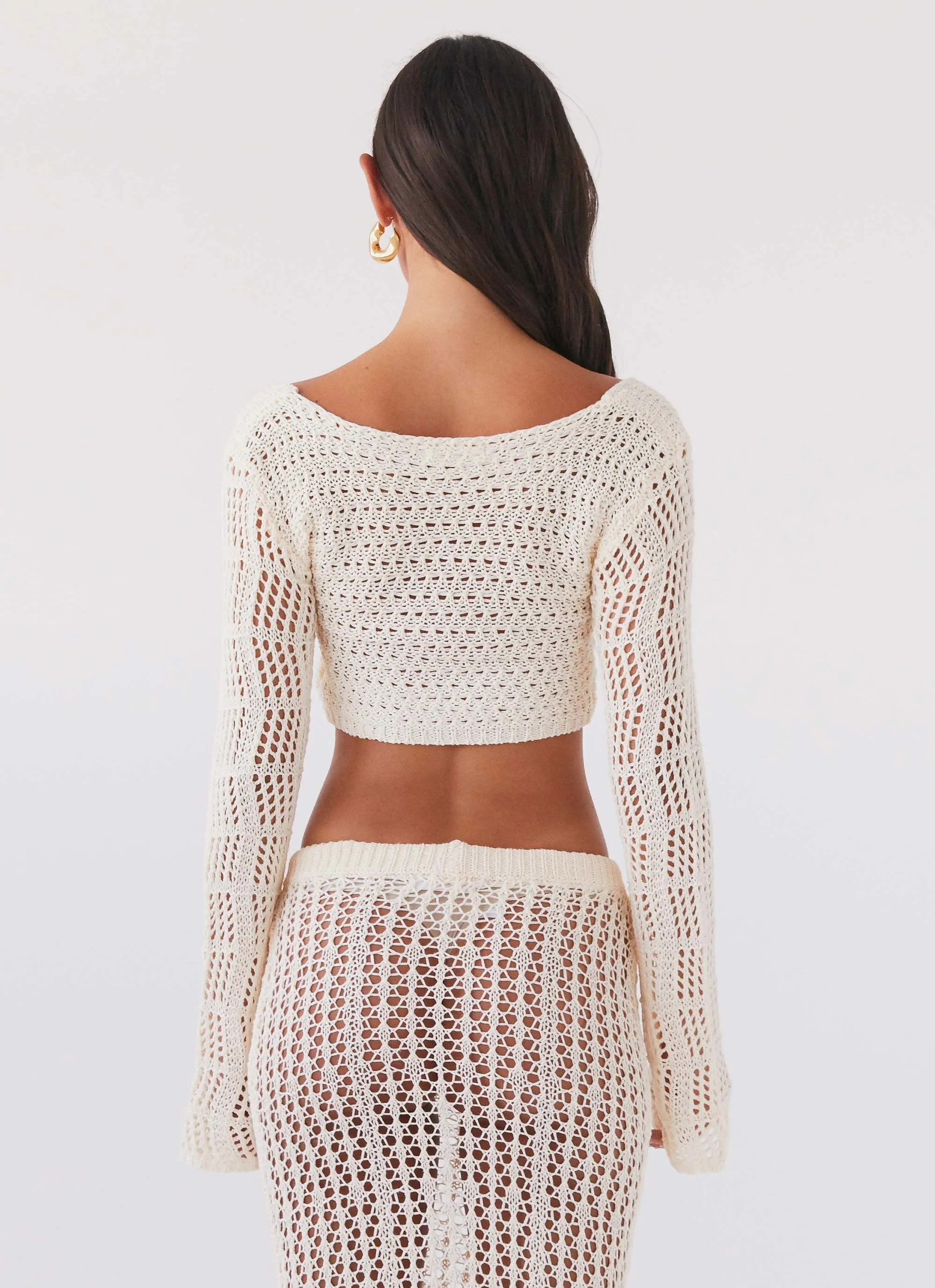 Rosalina Crochet Long Sleeve Top - Natural sold by Peppermayo product image thumbnail 5