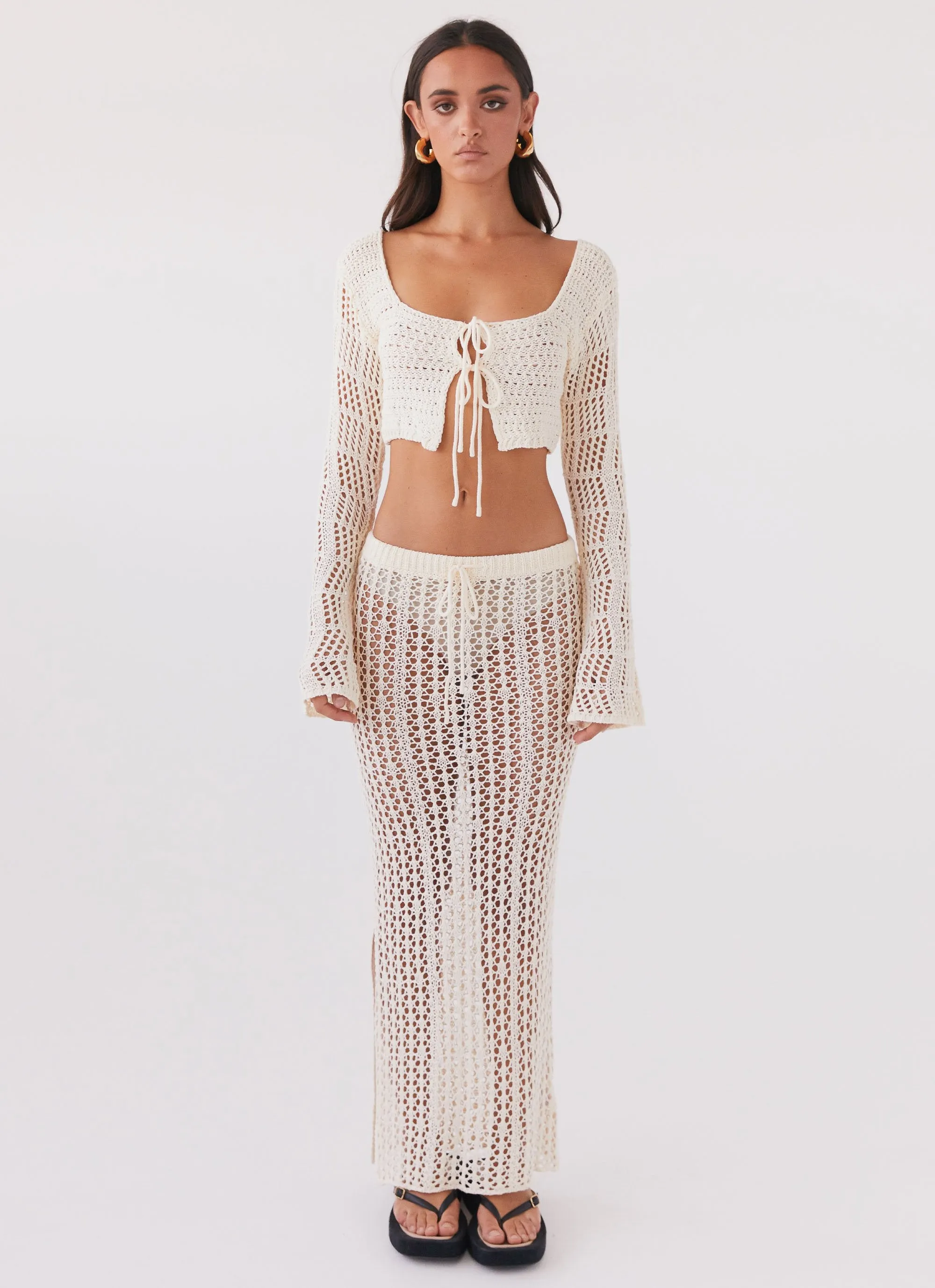 Rosalina Crochet Long Sleeve Top - Natural sold by Peppermayo product image thumbnail 3