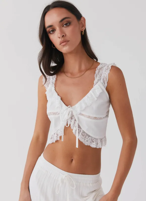 Layla Lace Cami Top - Snow sold by Peppermayo
