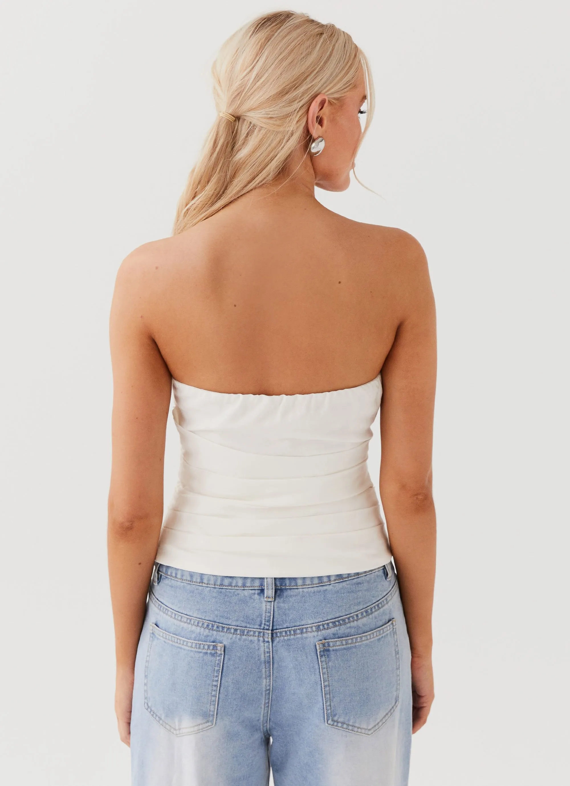 Hidden Road Linen Pleated Corset - White sold by Peppermayo product image thumbnail 4
